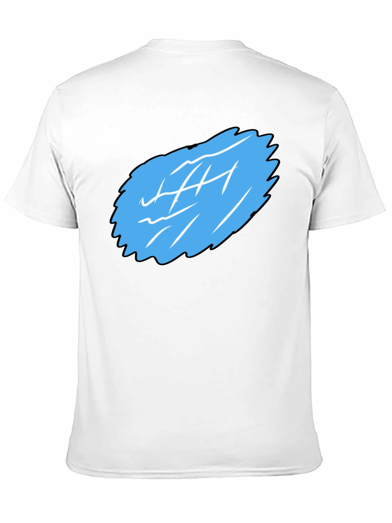 Black Men's Black Graphic Tee - Abstract Blue Design view 11