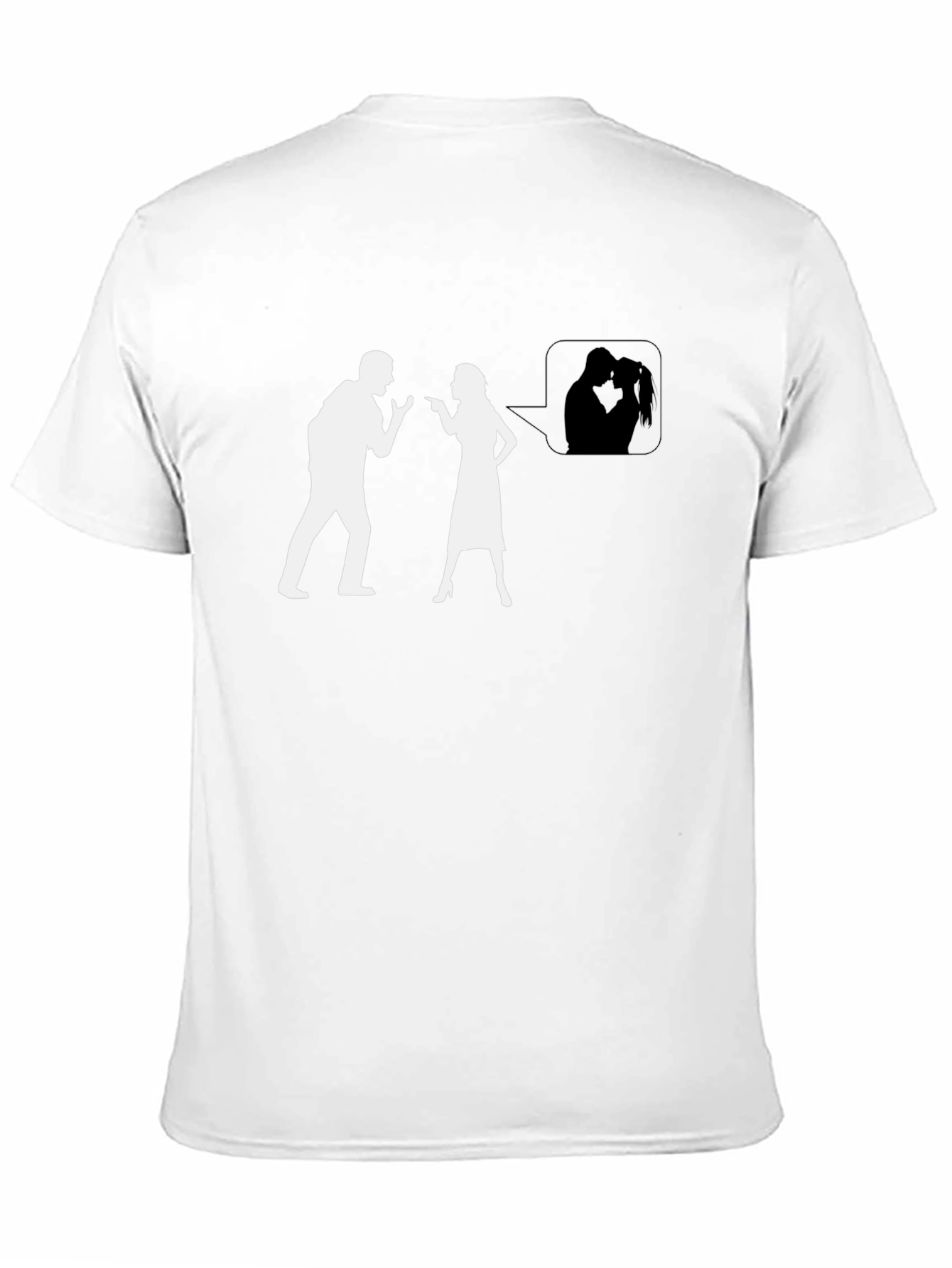 Black Funny Arguing Couple T-Shirt - Black Tee view 11