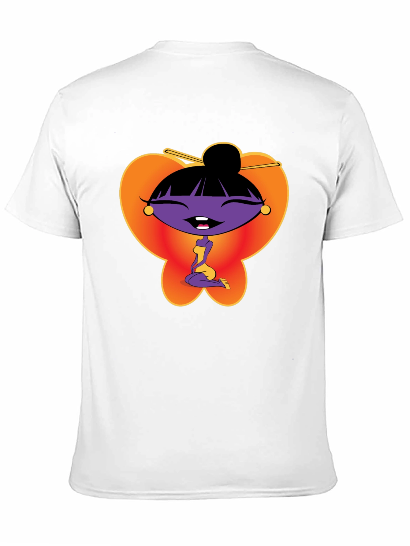 Black Cartoon Girl Graphic Tee - Black view 11