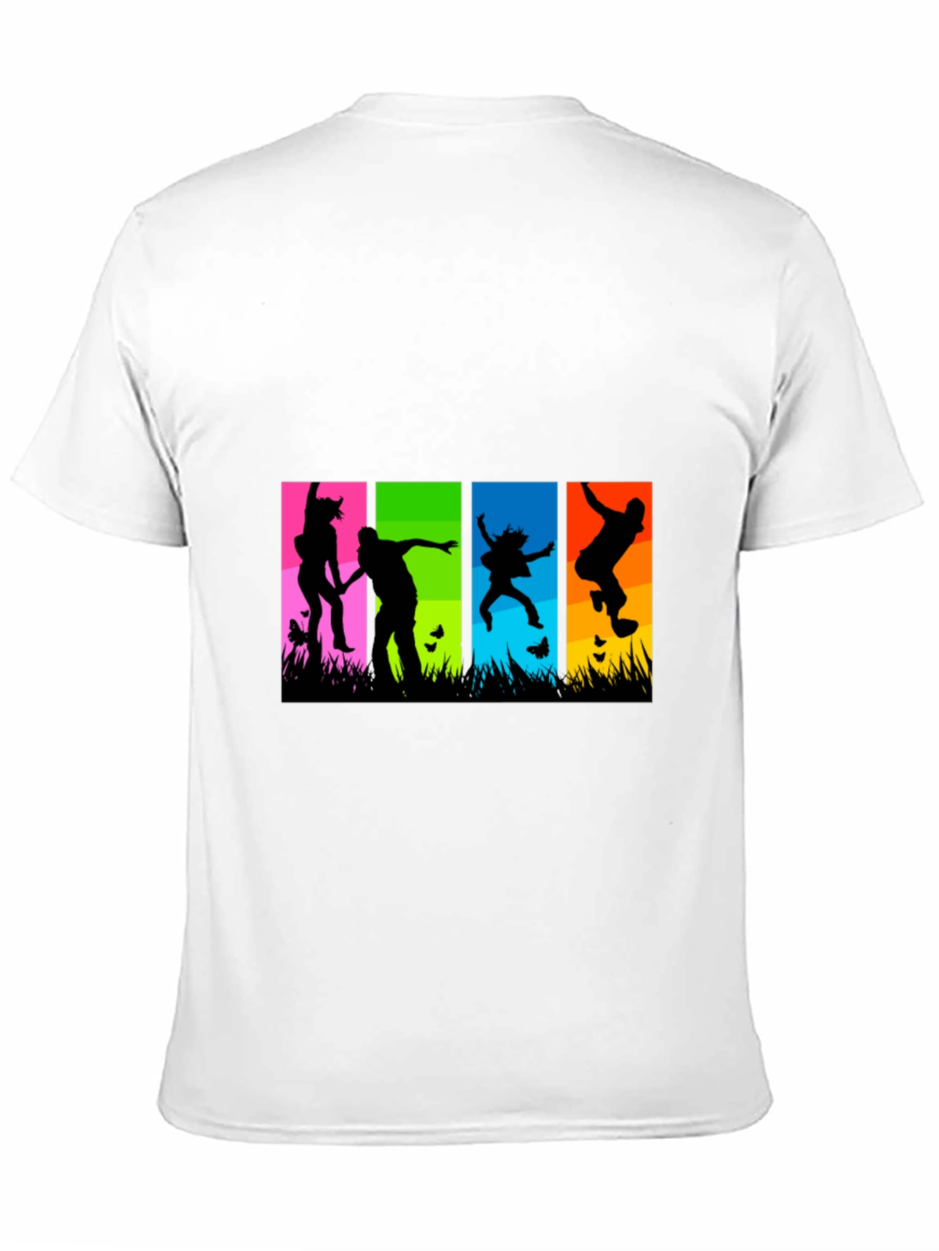 Black Colorful Silhouette Jumpers Black T-Shirt view 11