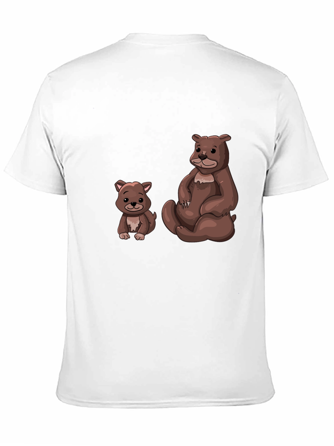 Black Cute Bears Graphic Black T-Shirt - Casual Wear view 11