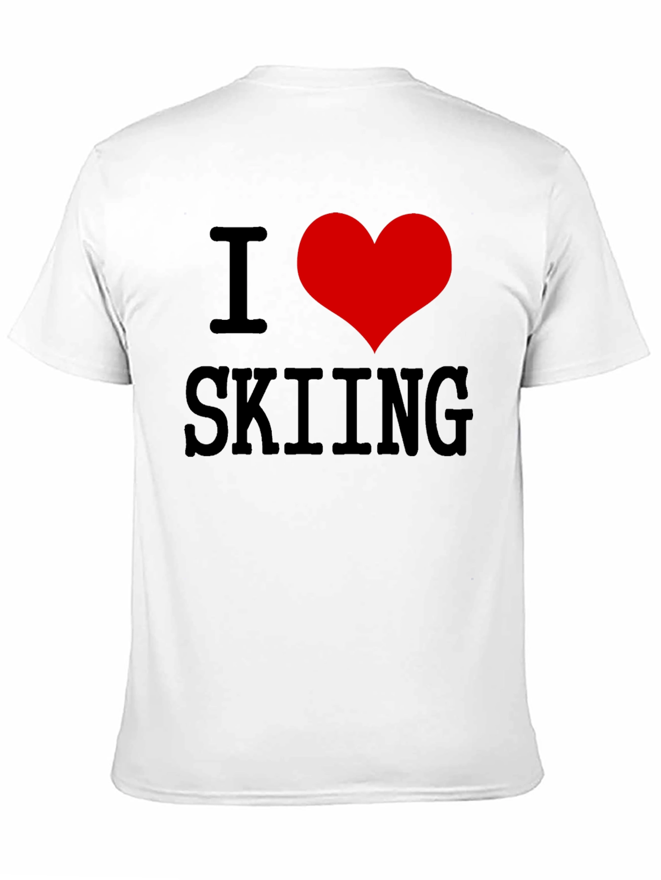 Black I Heart Skiing T-Shirt - Black Cotton Tee view 11