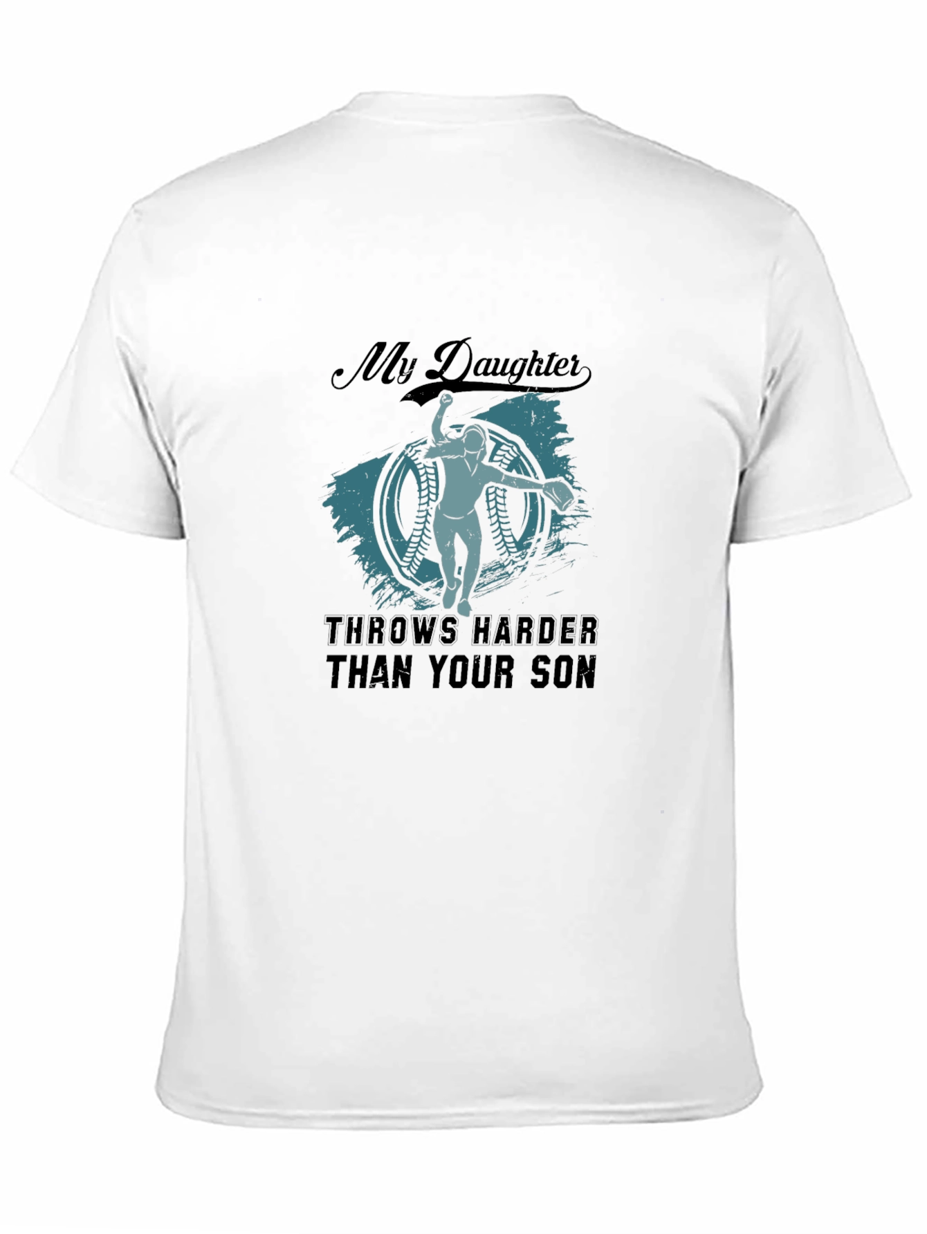 Black My Daughter Throws Harder T-Shirt - Baseball Apparel view 11
