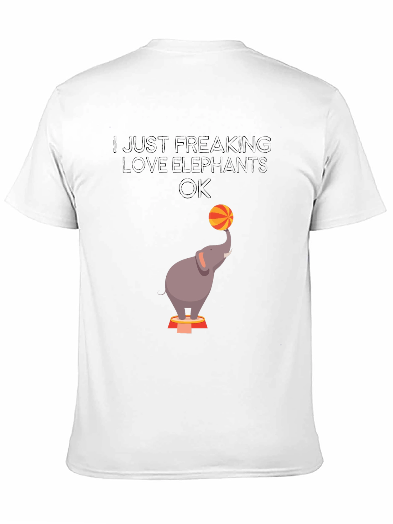 Black Elephant Lover Graphic Tee - Circus Elephant Ball Design view 11