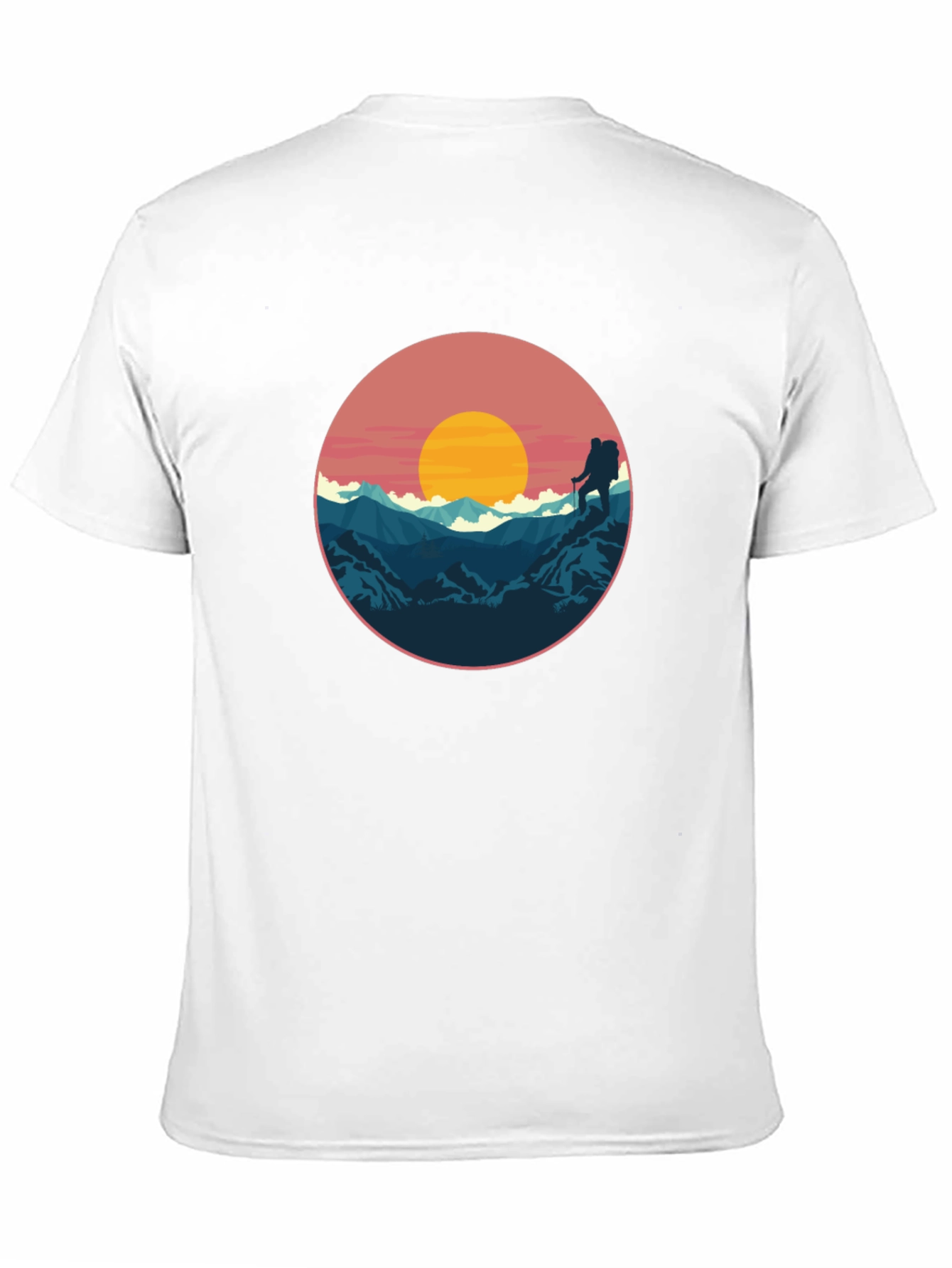 Black Hiking Adventure T-Shirt - Mountain Sunset Graphic Tee view 11
