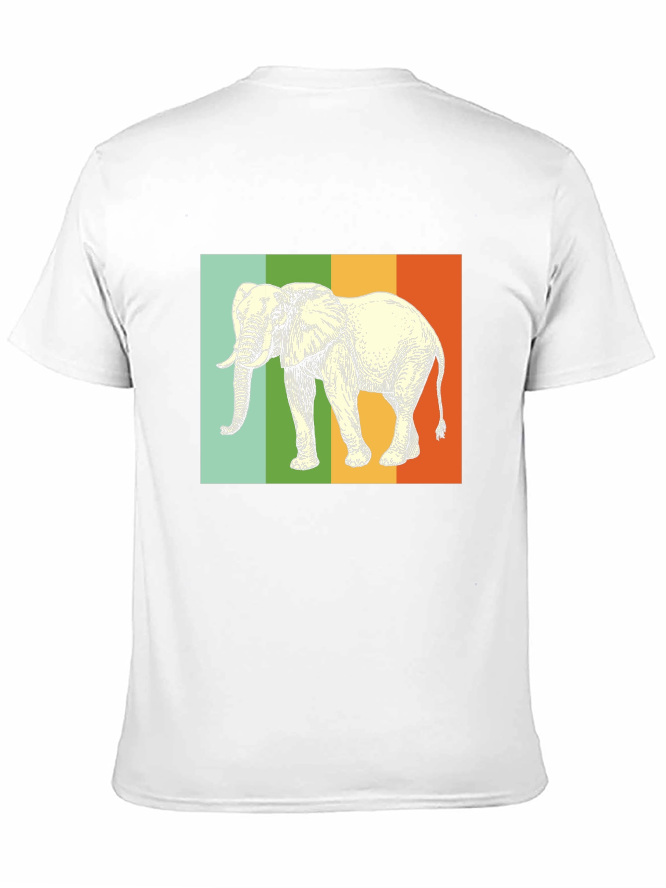Black Elephant Graphic T-Shirt - Striped Background view 11