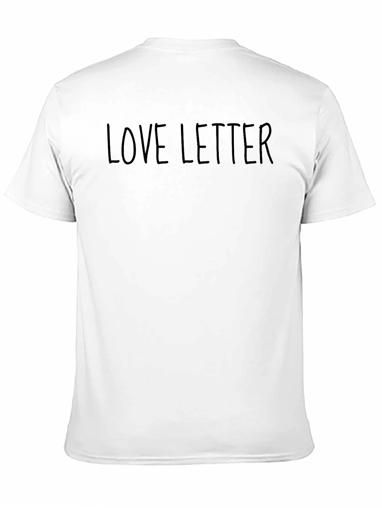 Black Love Letter Graphic Print Men's Black T-Shirt view 11