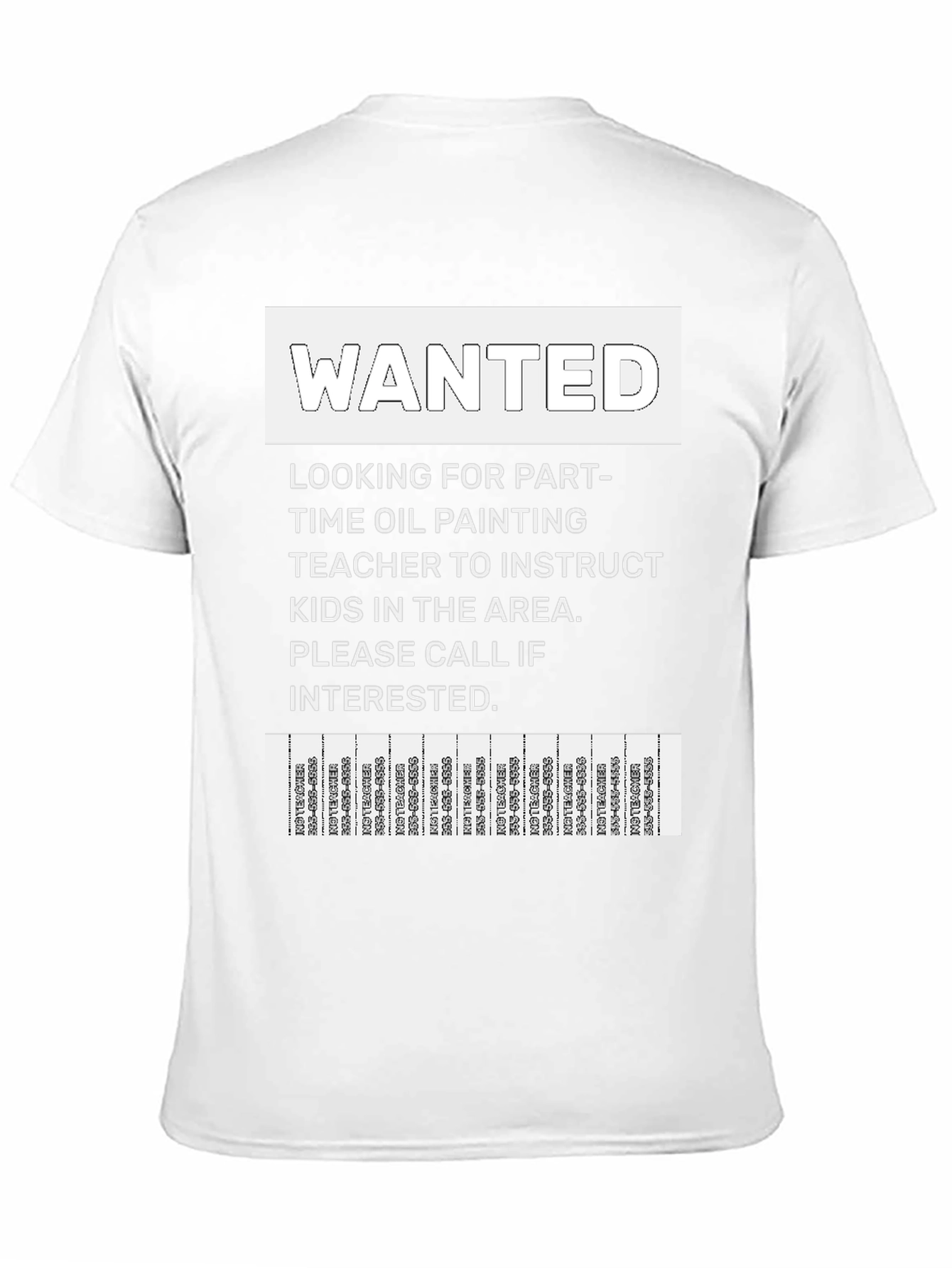 Black Wanted: Oil Painting Teacher T-Shirt view 11