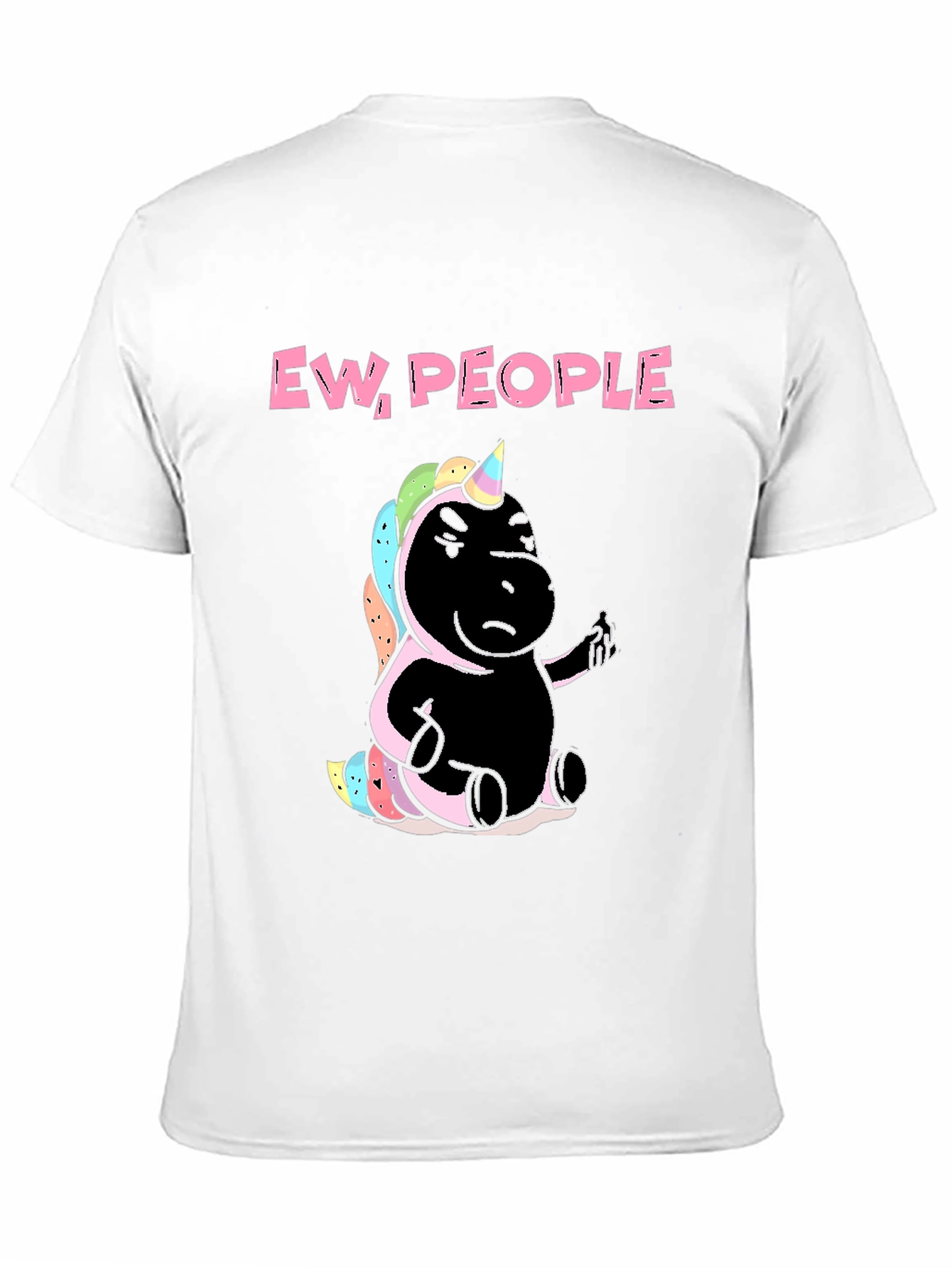 Black Ew People Unicorn Graphic Tee - Black Cotton T-Shirt view 11