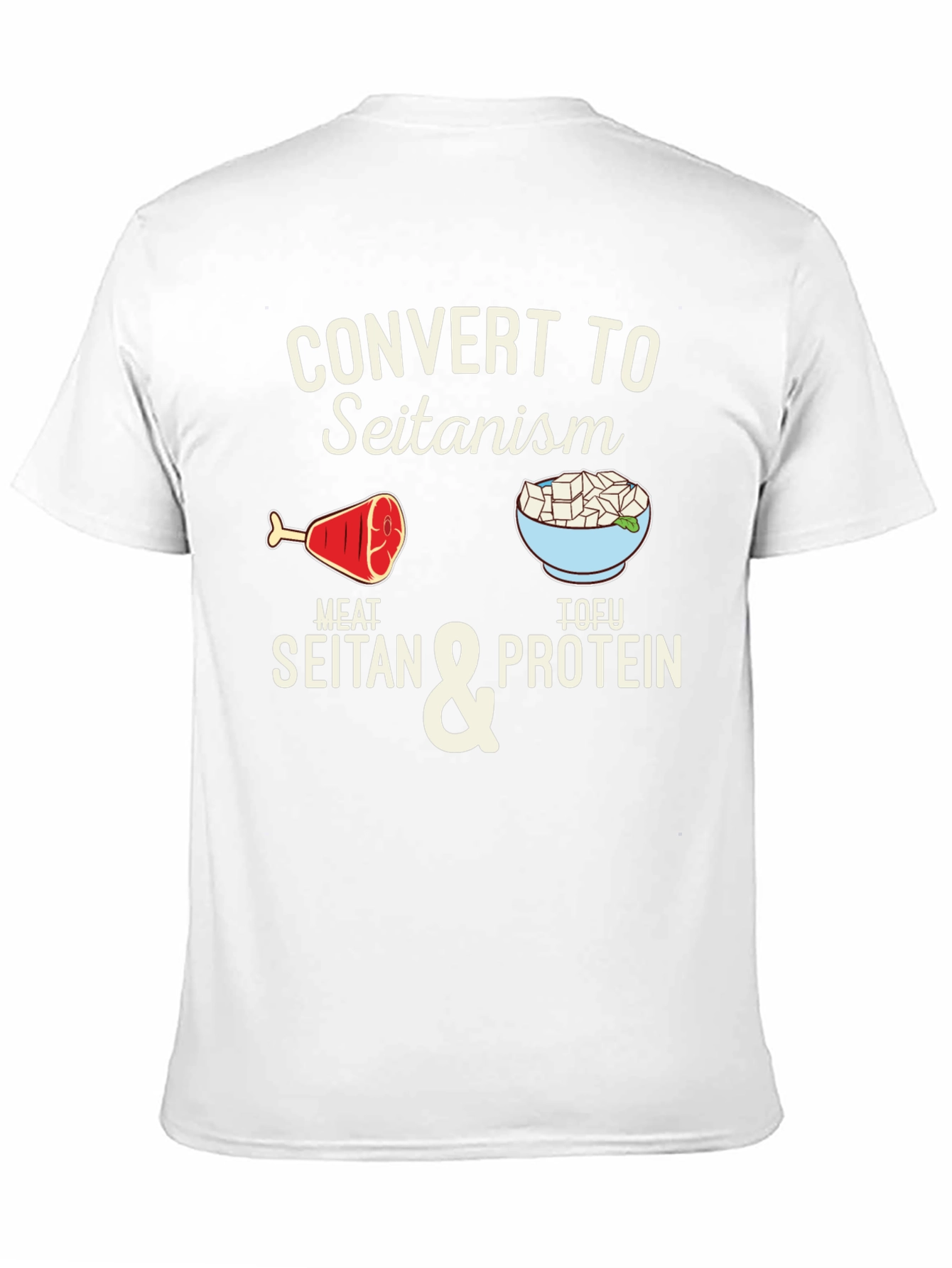 Black Convert to Seitanism T-Shirt - Vegan & Vegetarian Humor Tee view 11