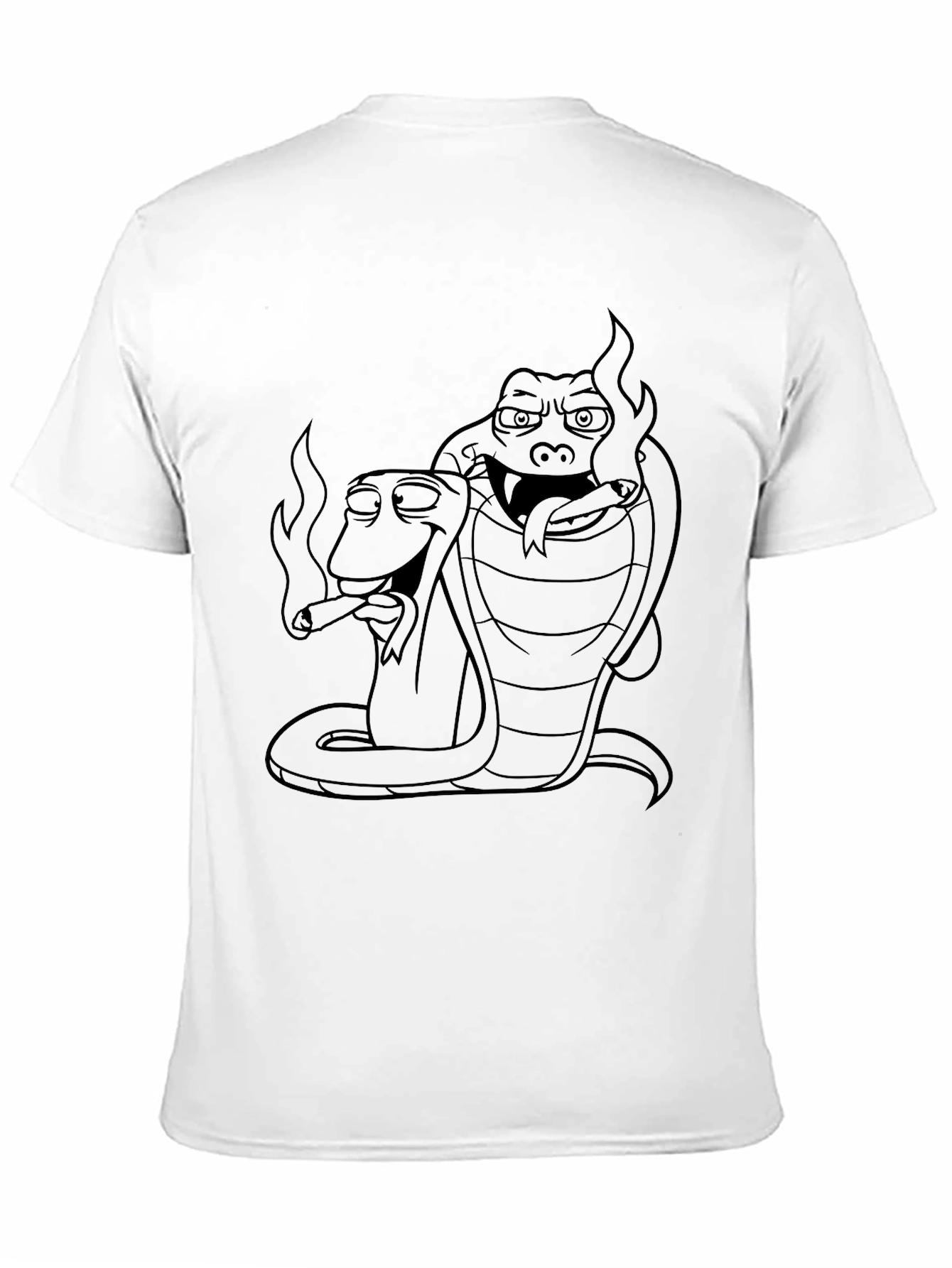Black Smoking Snakes Graphic Tee - Cool Design view 11