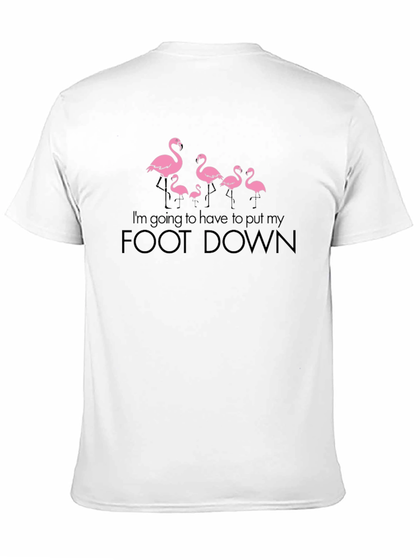 Black Funny Flamingo "Foot Down" Graphic T-Shirt view 11