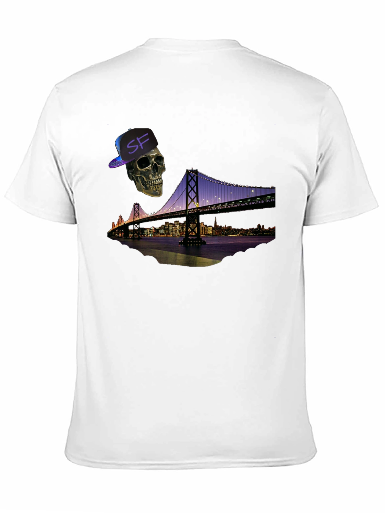 Black Skull SF Bridge Graphic Tee - Men's Black T-Shirt view 11