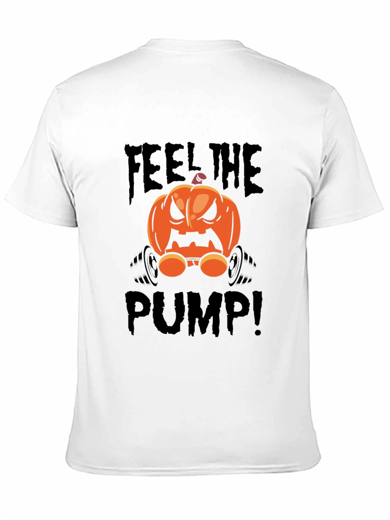 Black Halloween Pumpkin Feel The Pump T-Shirt view 11