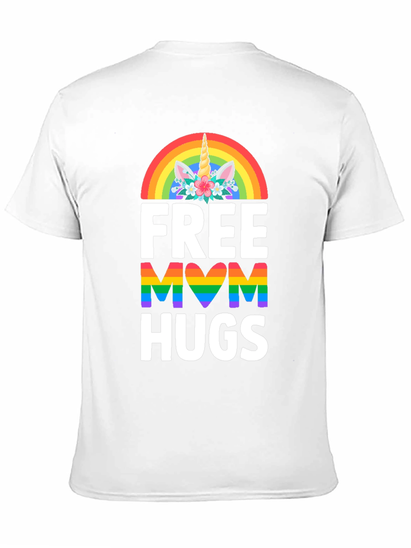 Black Free Mom Hugs Unicorn Rainbow Pride T-Shirt view 11