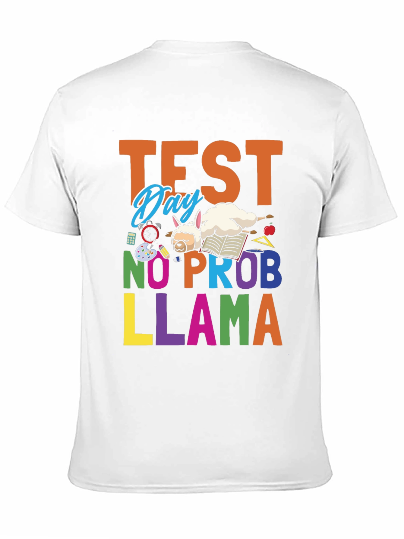 Black Test Day No Prob Llama T-Shirt - School & Study Fun view 11