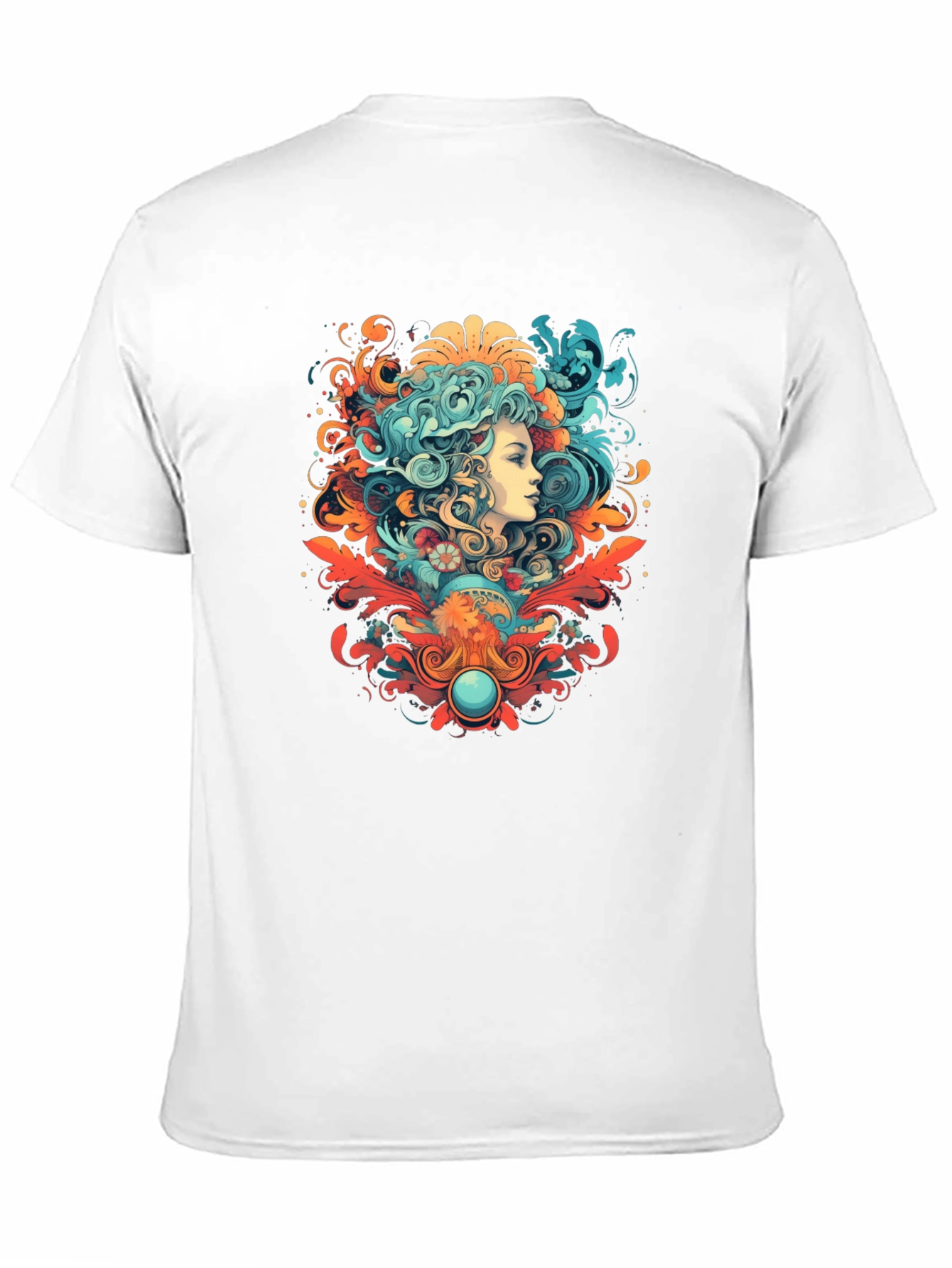 Black Psychedelic Woman Graphic Tee view 11