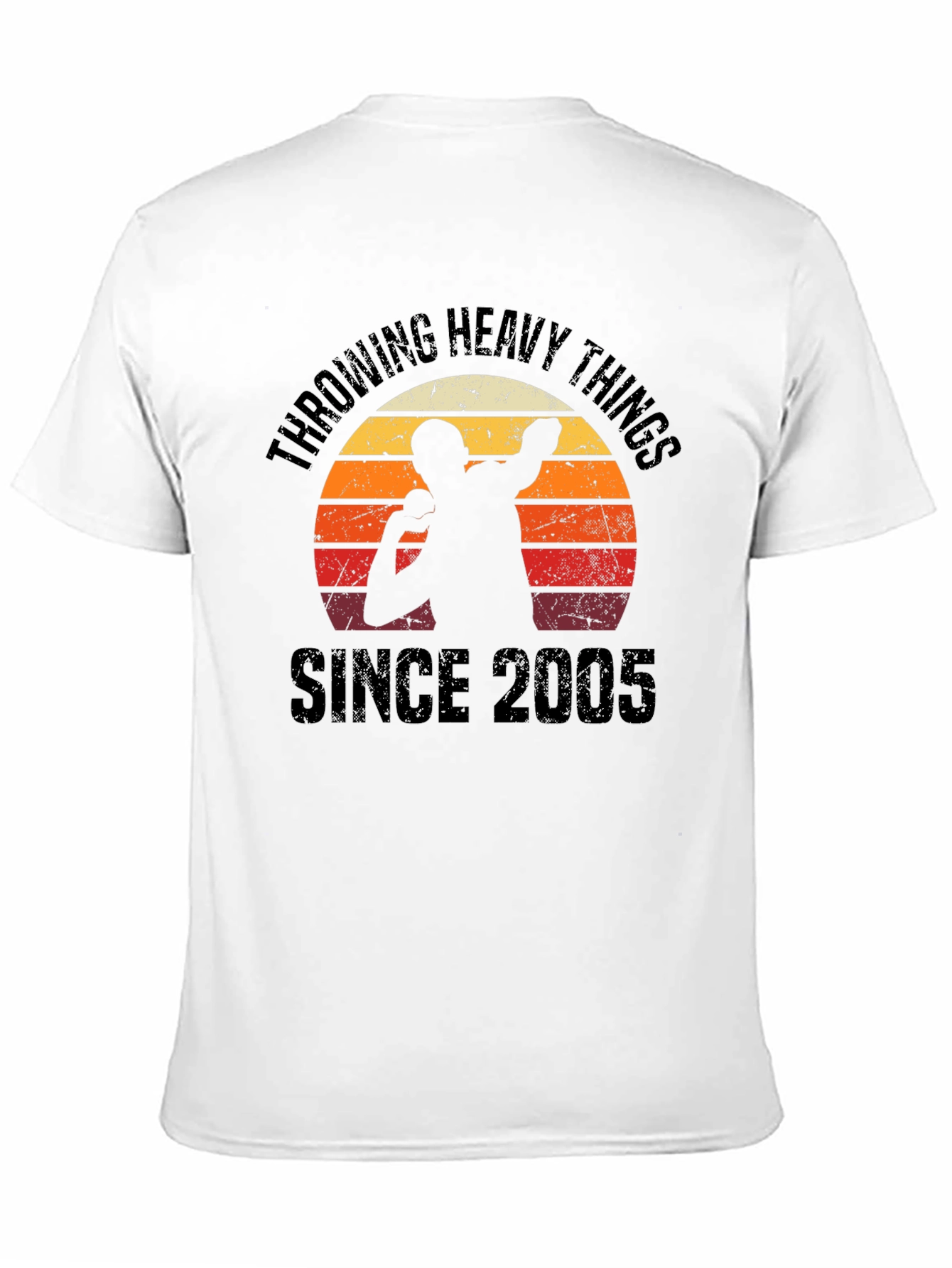Black Throwing Heavy Things Since 2005 T-Shirt view 11