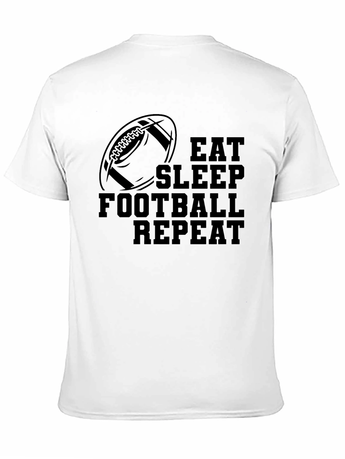 Black Eat Sleep Football Repeat T-Shirt view 11