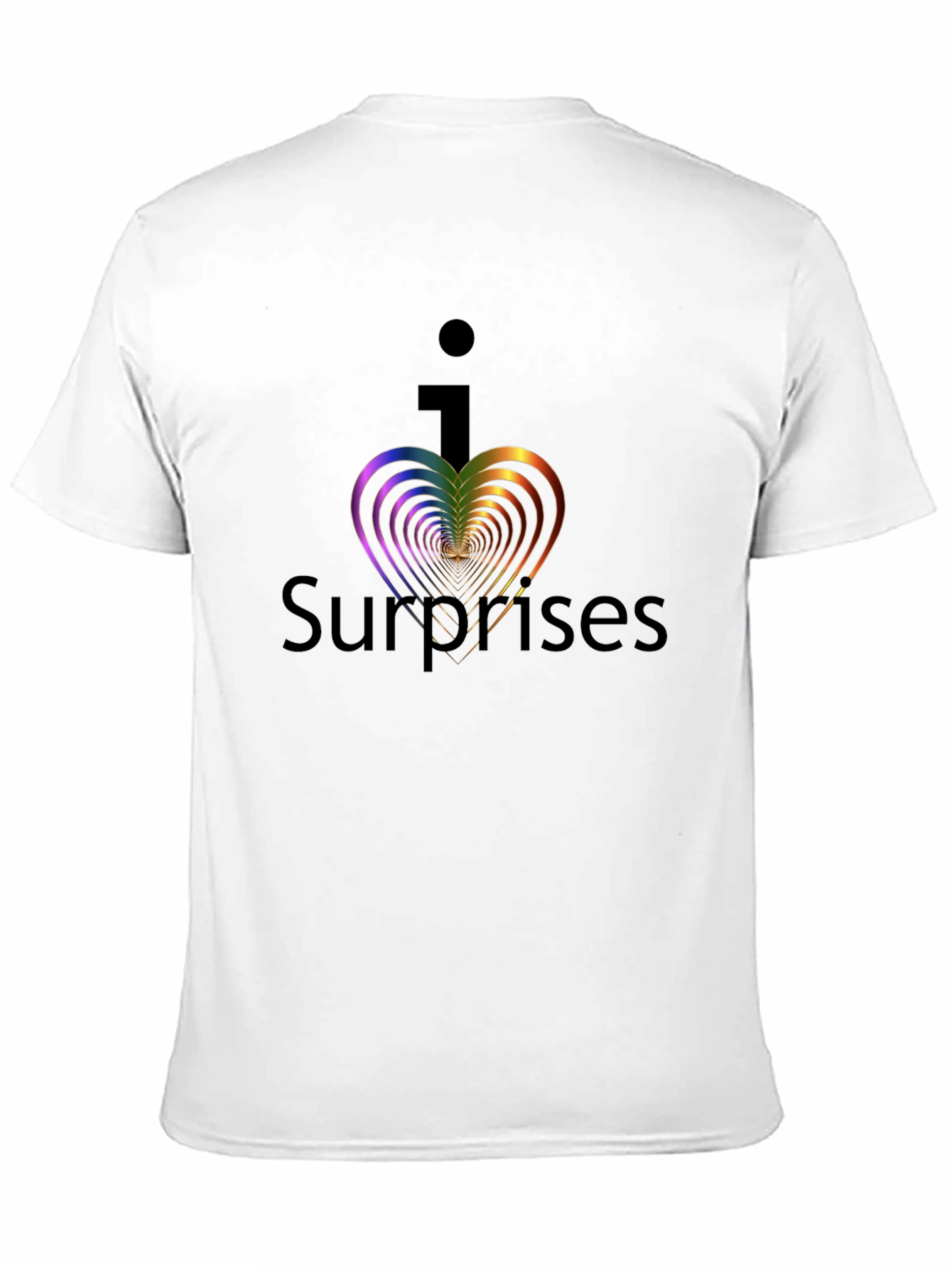 Black I Heart Surprises Graphic Tee - Black Unisex T-Shirt view 11