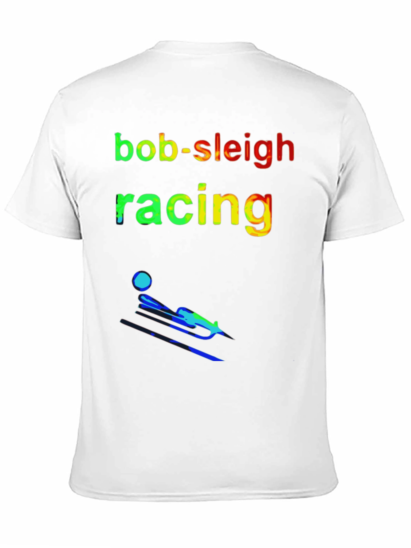 Black Bob-Sleigh Racing T-Shirt - Sporty Design view 11
