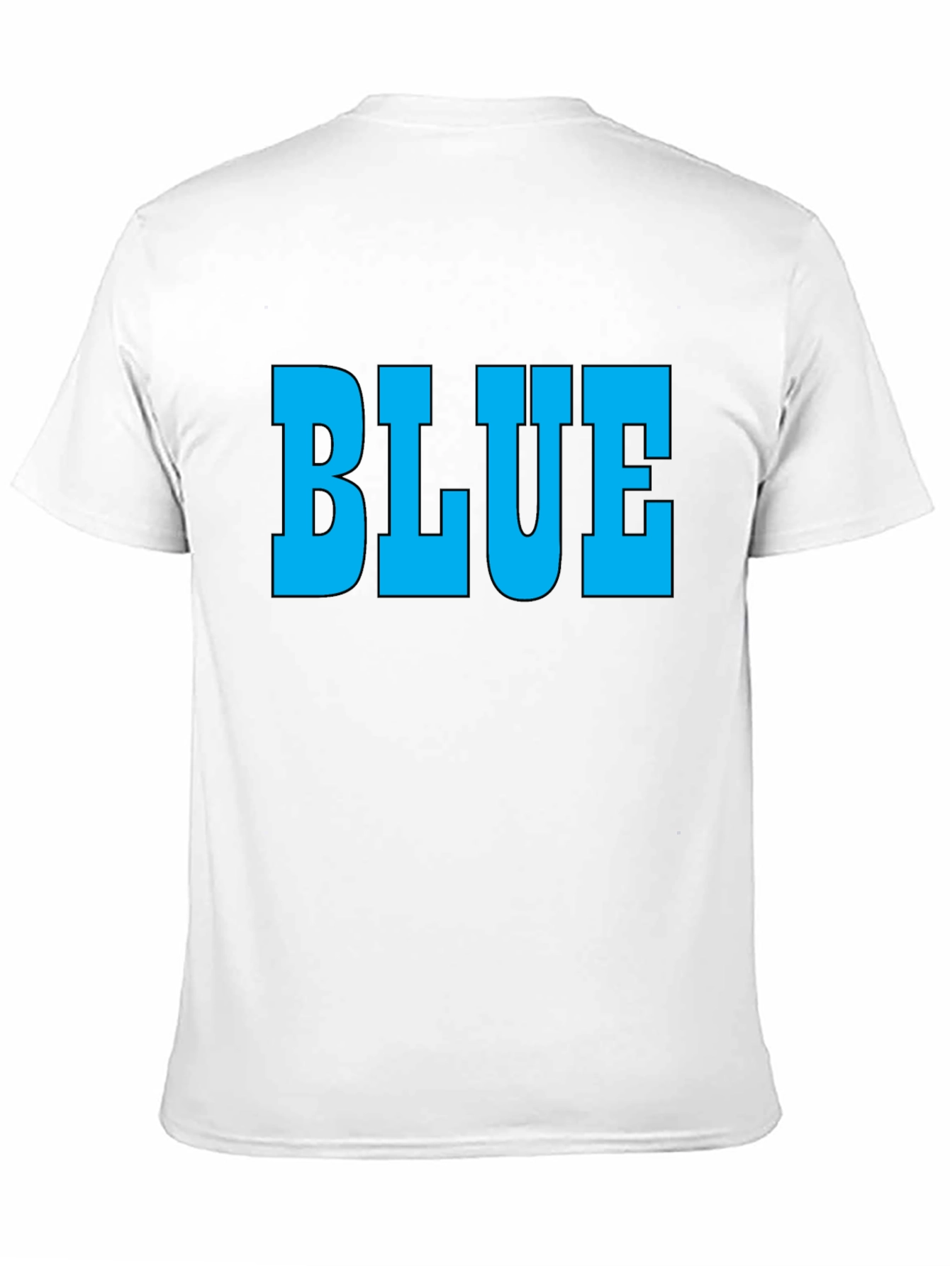 Black Bold "BLUE" Graphic T-Shirt - Classic Crew Neck Tee view 11