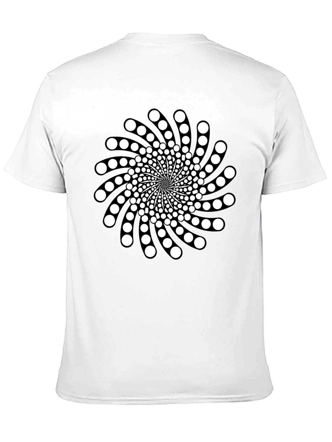Black Optical Illusion Swirl Graphic T-Shirt view 11