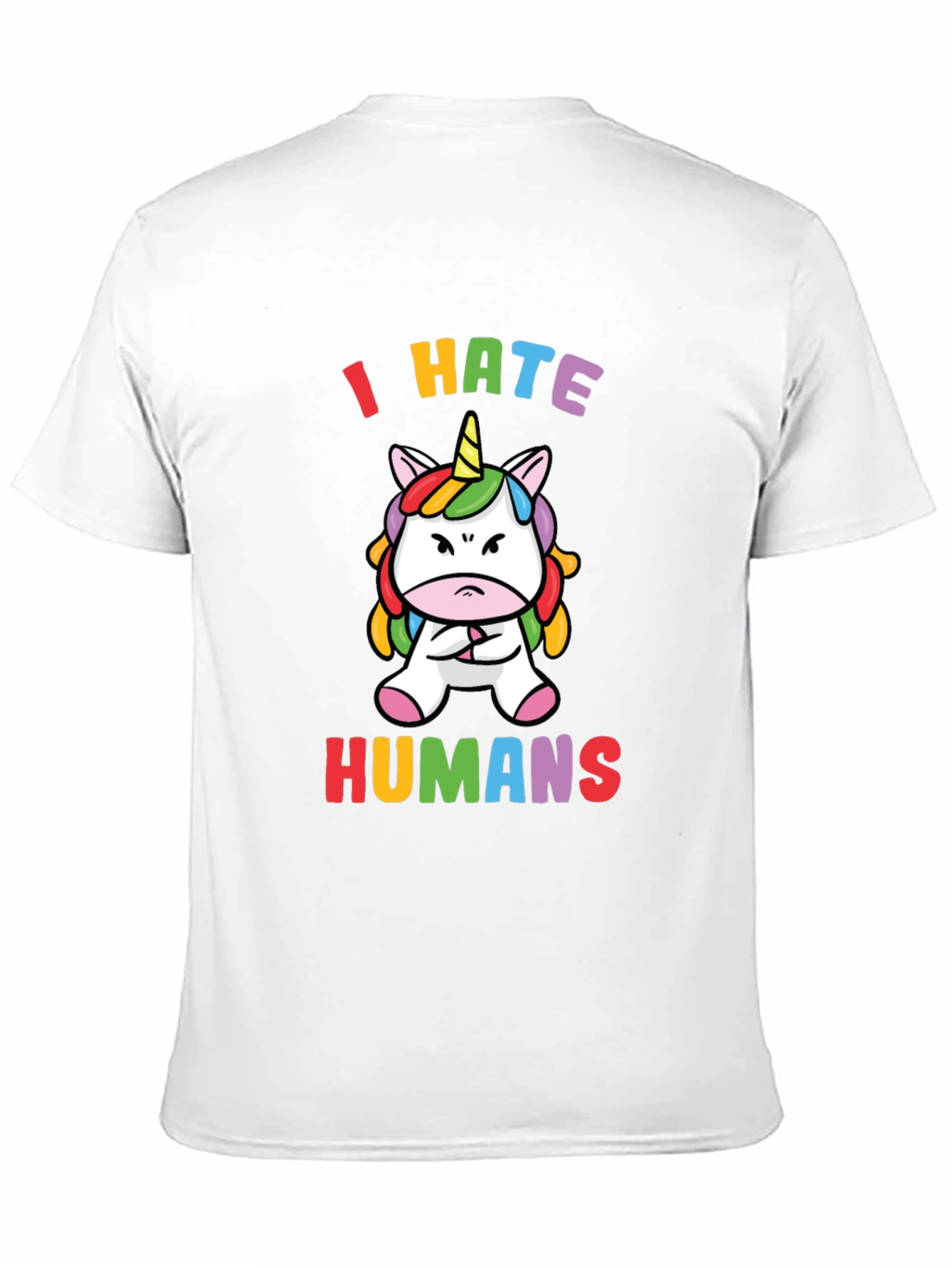 Black I Hate Humans T-Shirt - Grumpy Unicorn Tee view 11