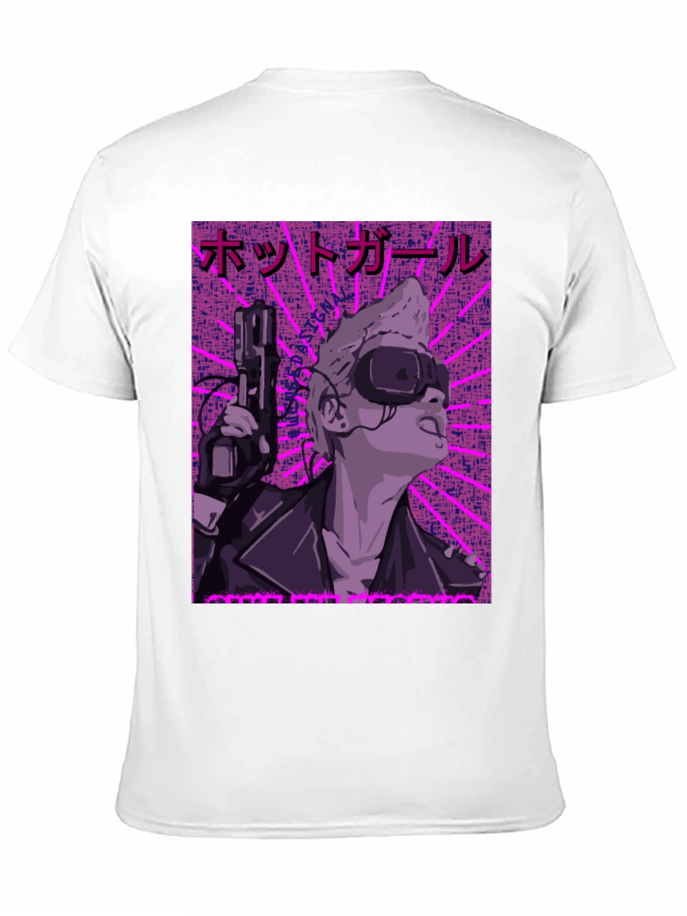 Black Cyberpunk Girl Graphic Print Tee view 11
