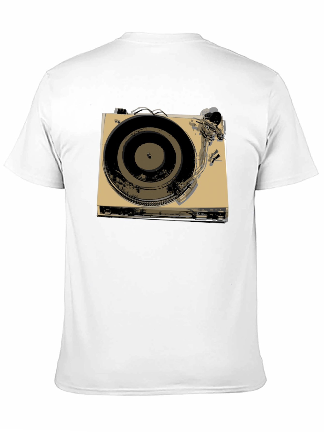 Black Vintage Turntable Graphic Tee - Retro DJ Style view 11