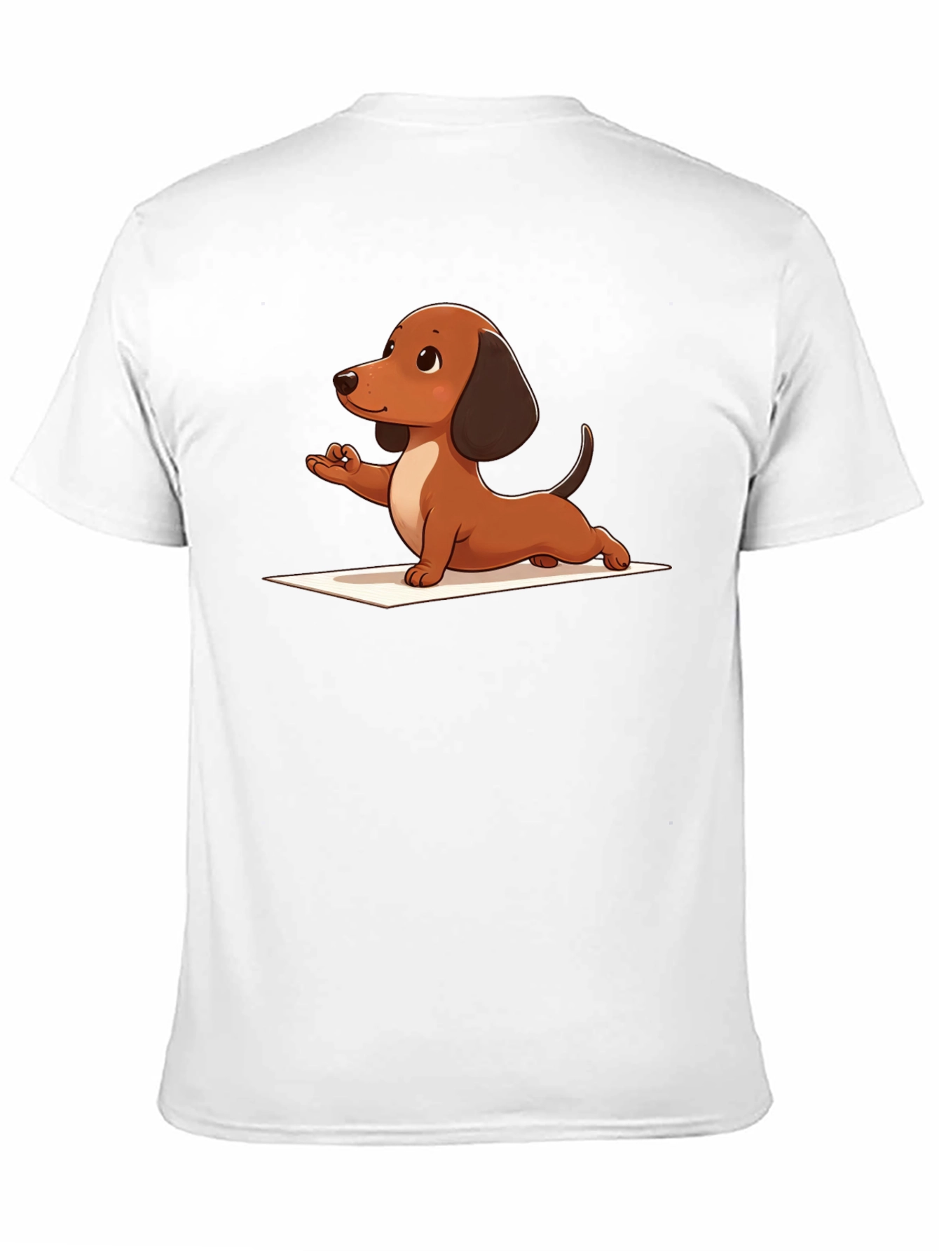 Black Yoga Dachshund Black T-Shirt view 11
