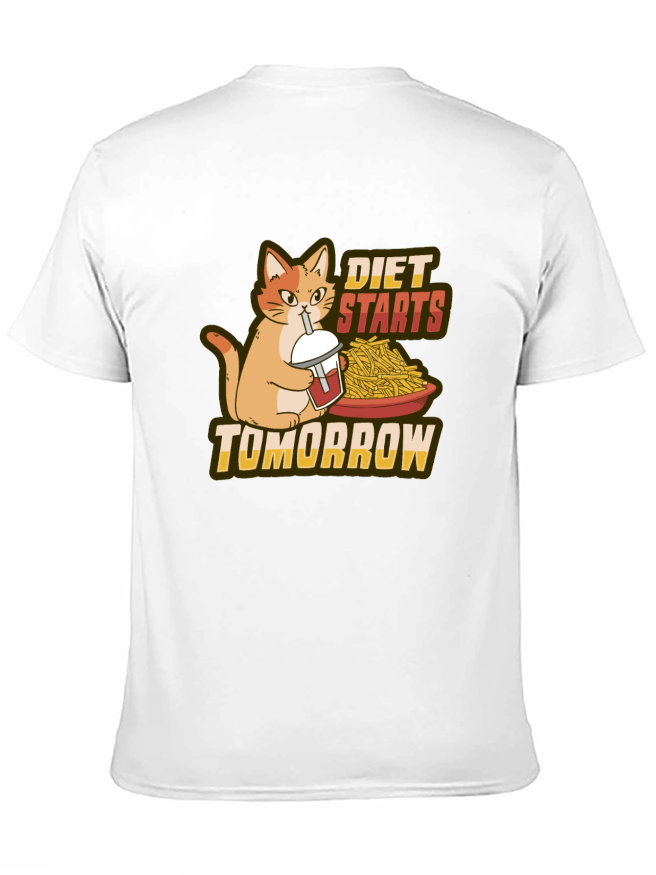 Black Diet Starts Tomorrow Funny Cat T-Shirt view 11