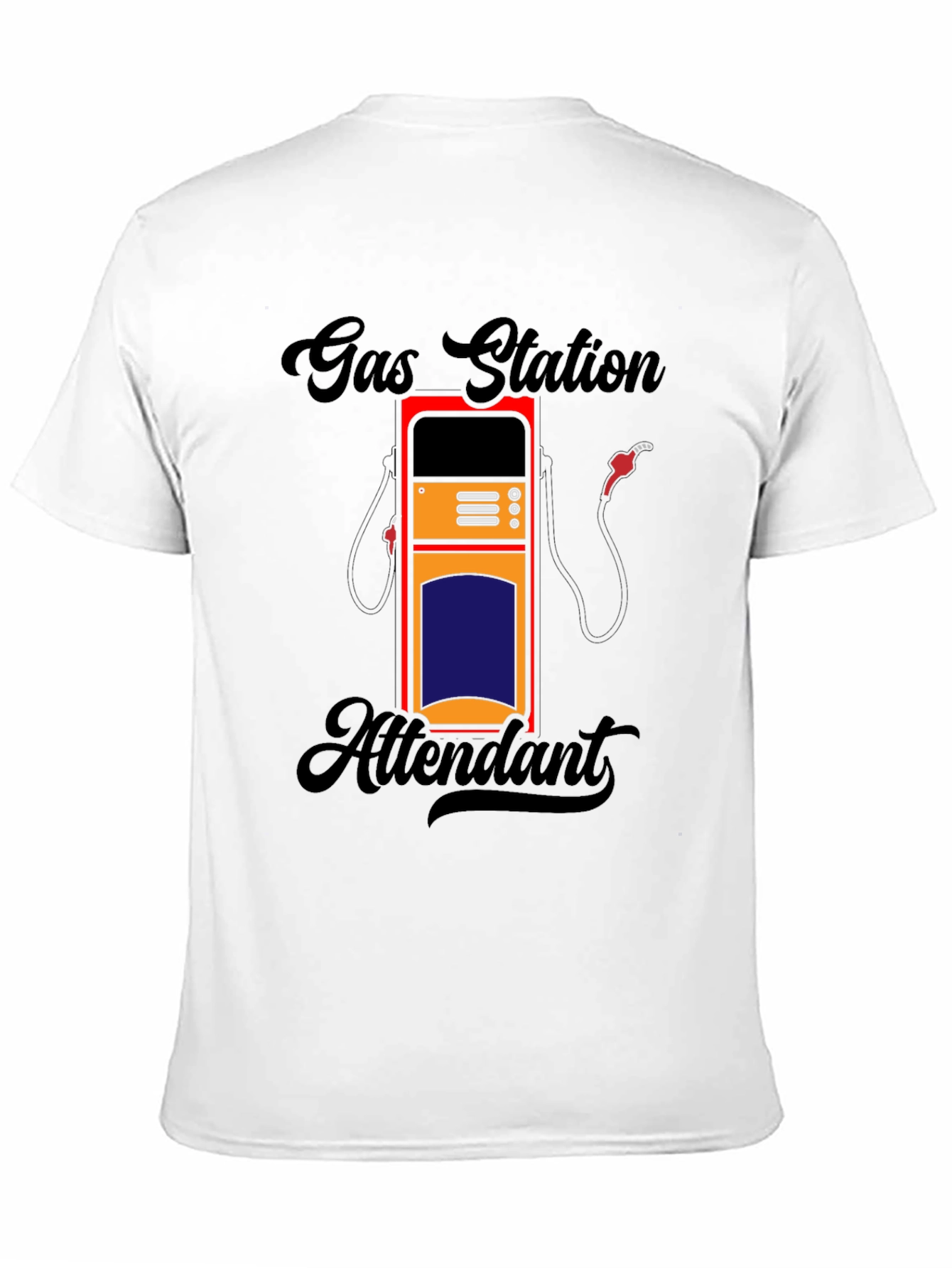 Black Gas Station Attendant Graphic Tee - Black Cotton Comfort view 11