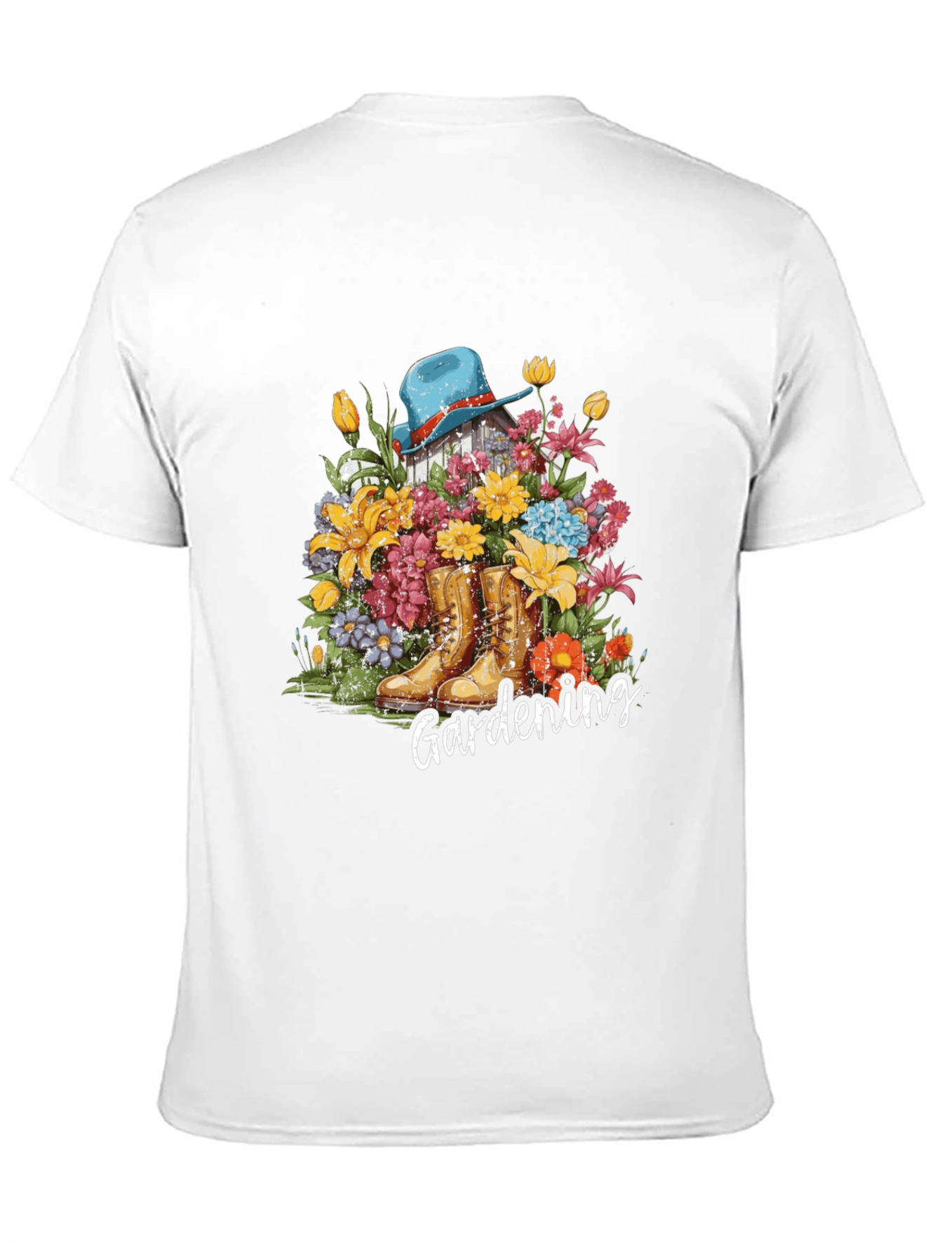Black Gardening Flower T-Shirt view 11