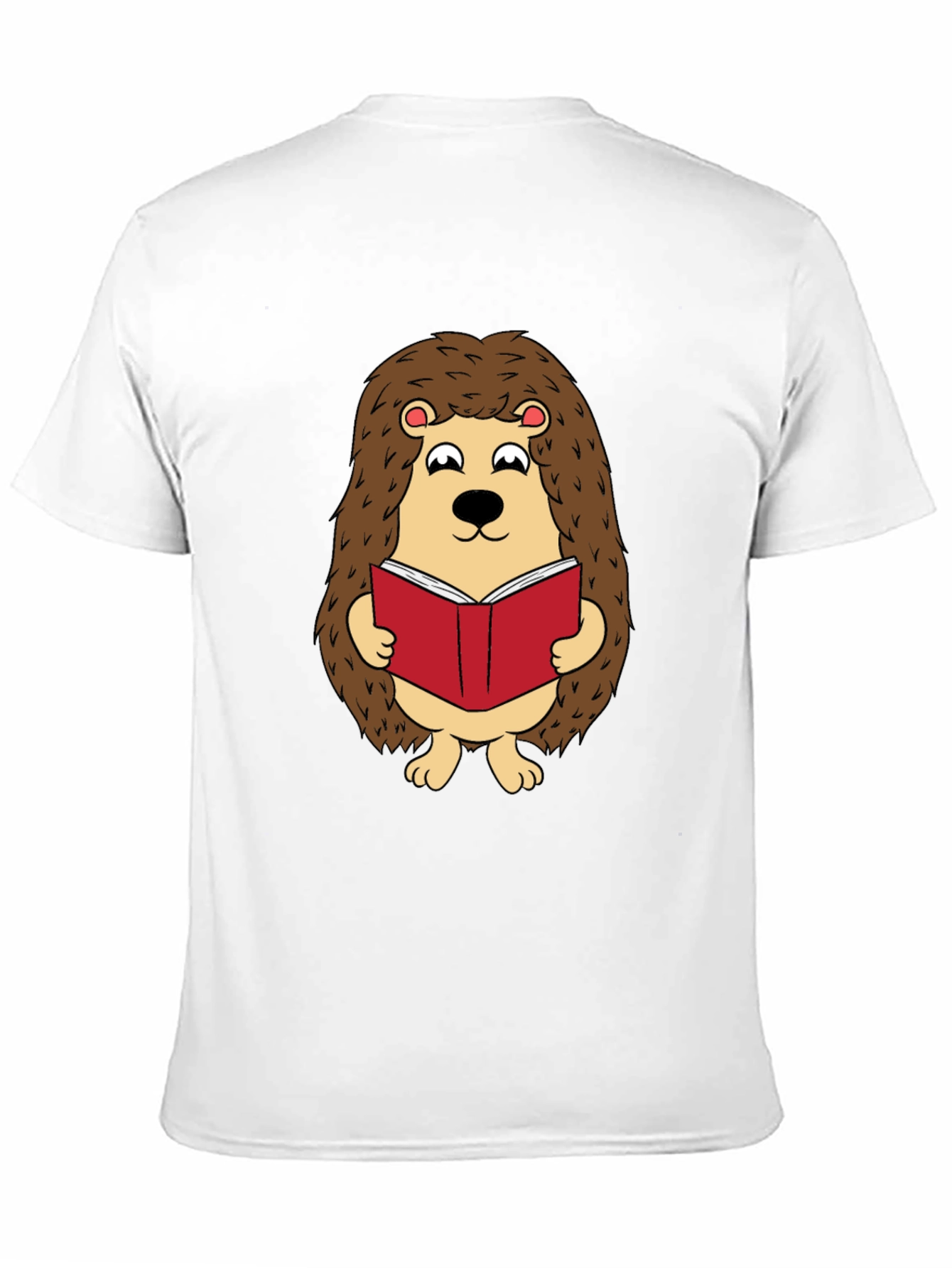 Black Cute Hedgehog Reading Book Graphic T-Shirt view 11