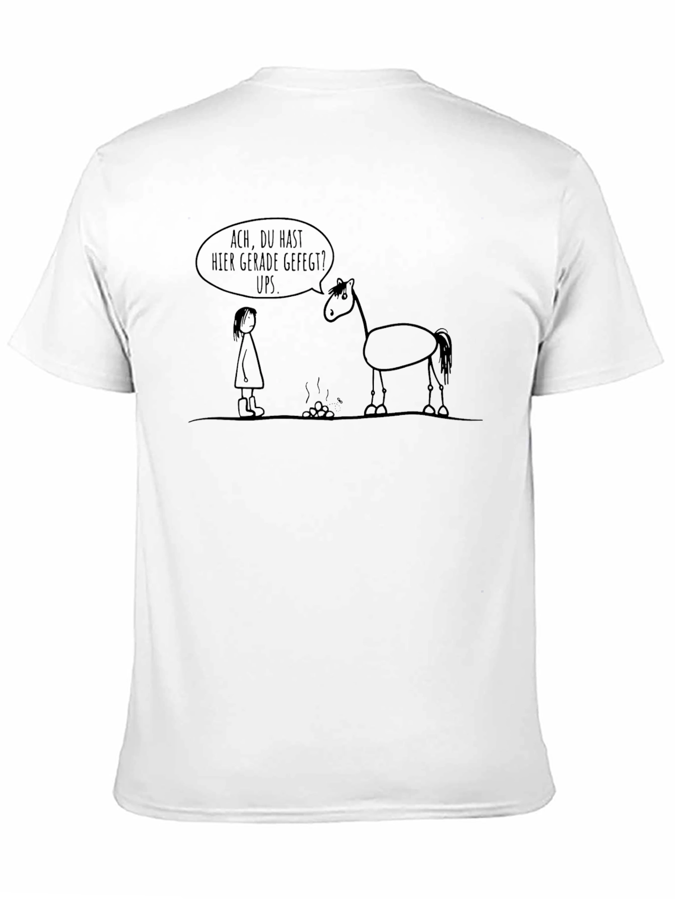 Black Humorous Horse Graphic Tee view 11