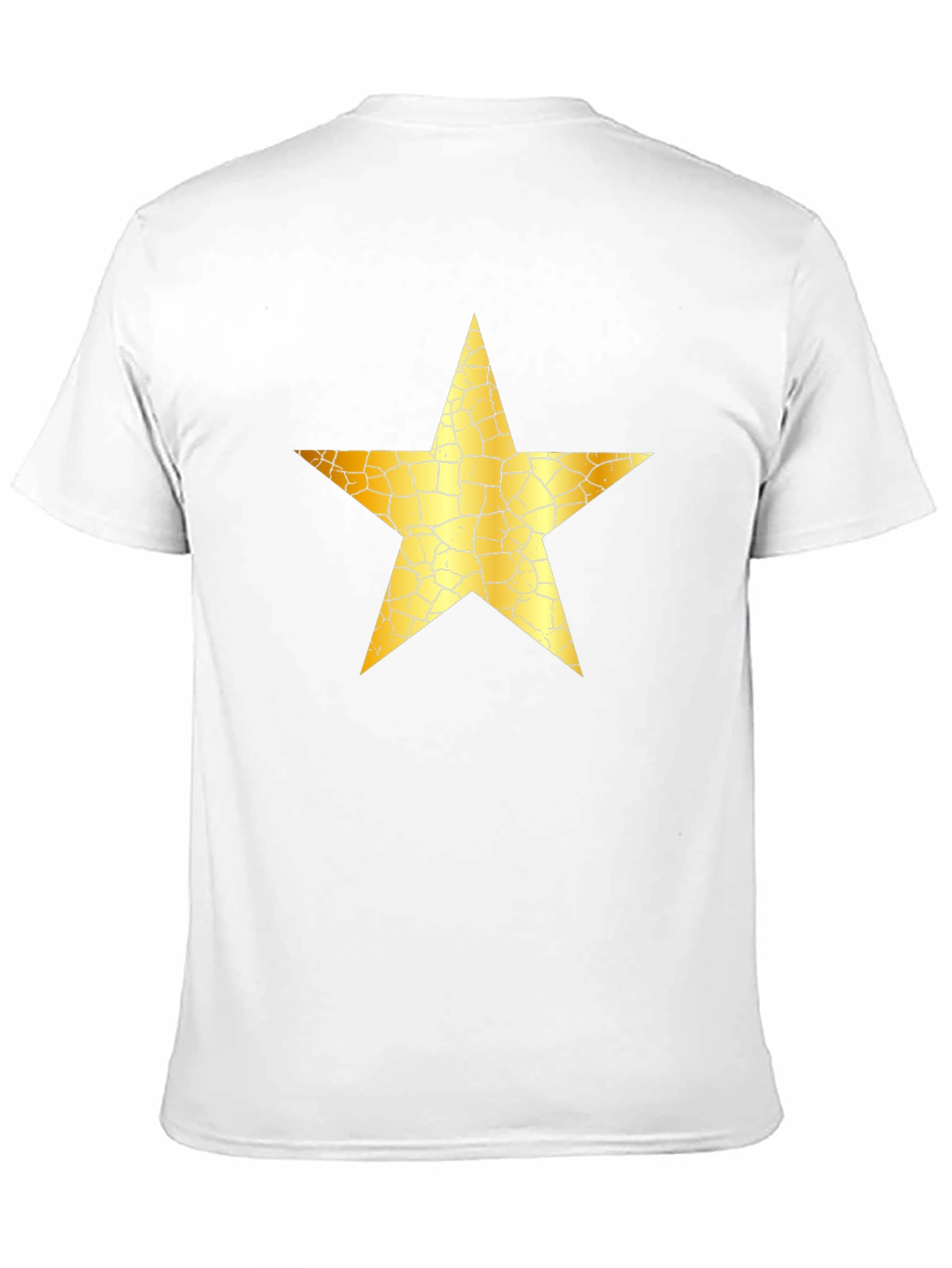 Black Cracked Gold Star Graphic Black T-Shirt view 11