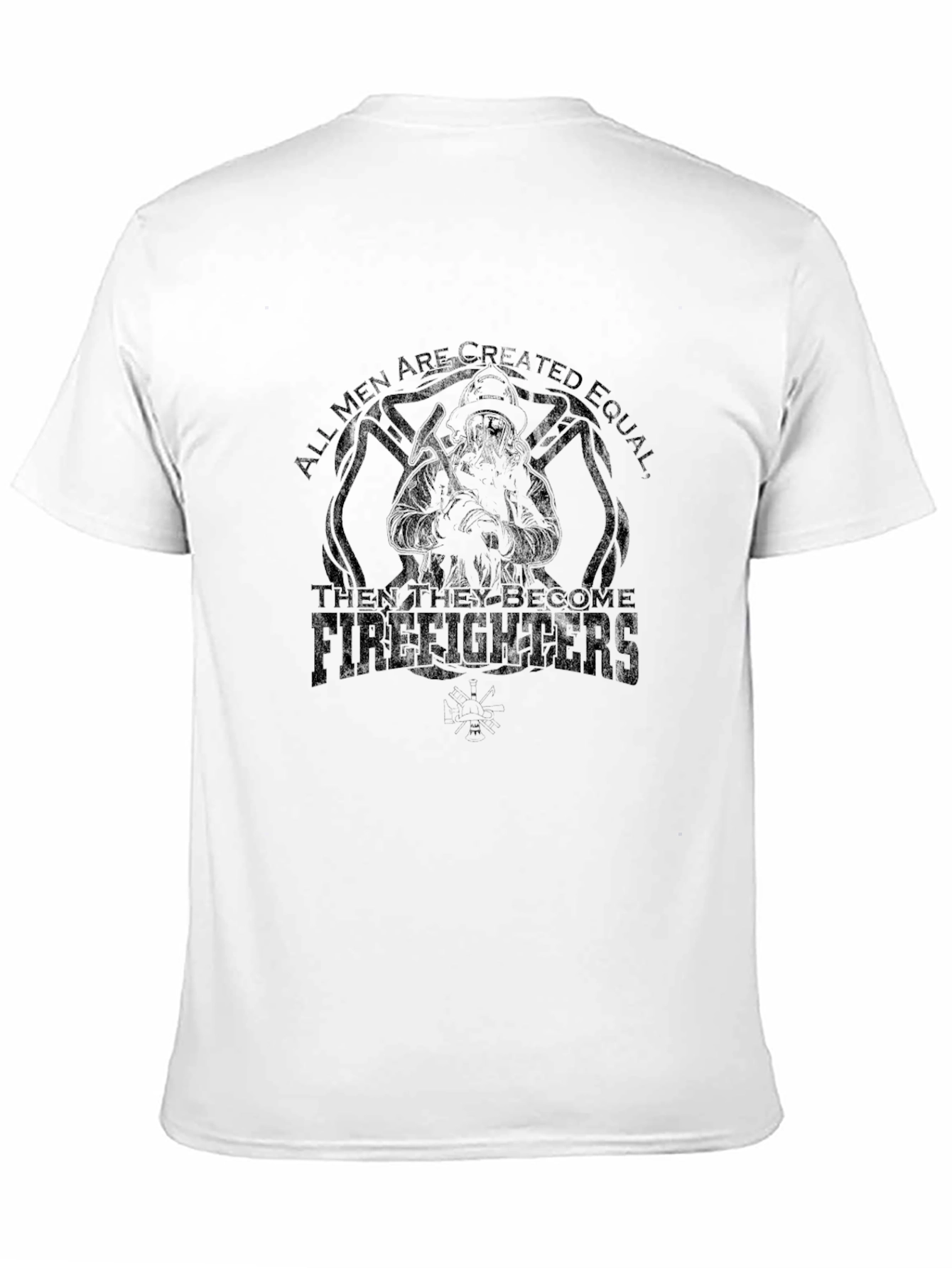 Black Firefighter T-Shirt - All Men Are Created Equal view 11