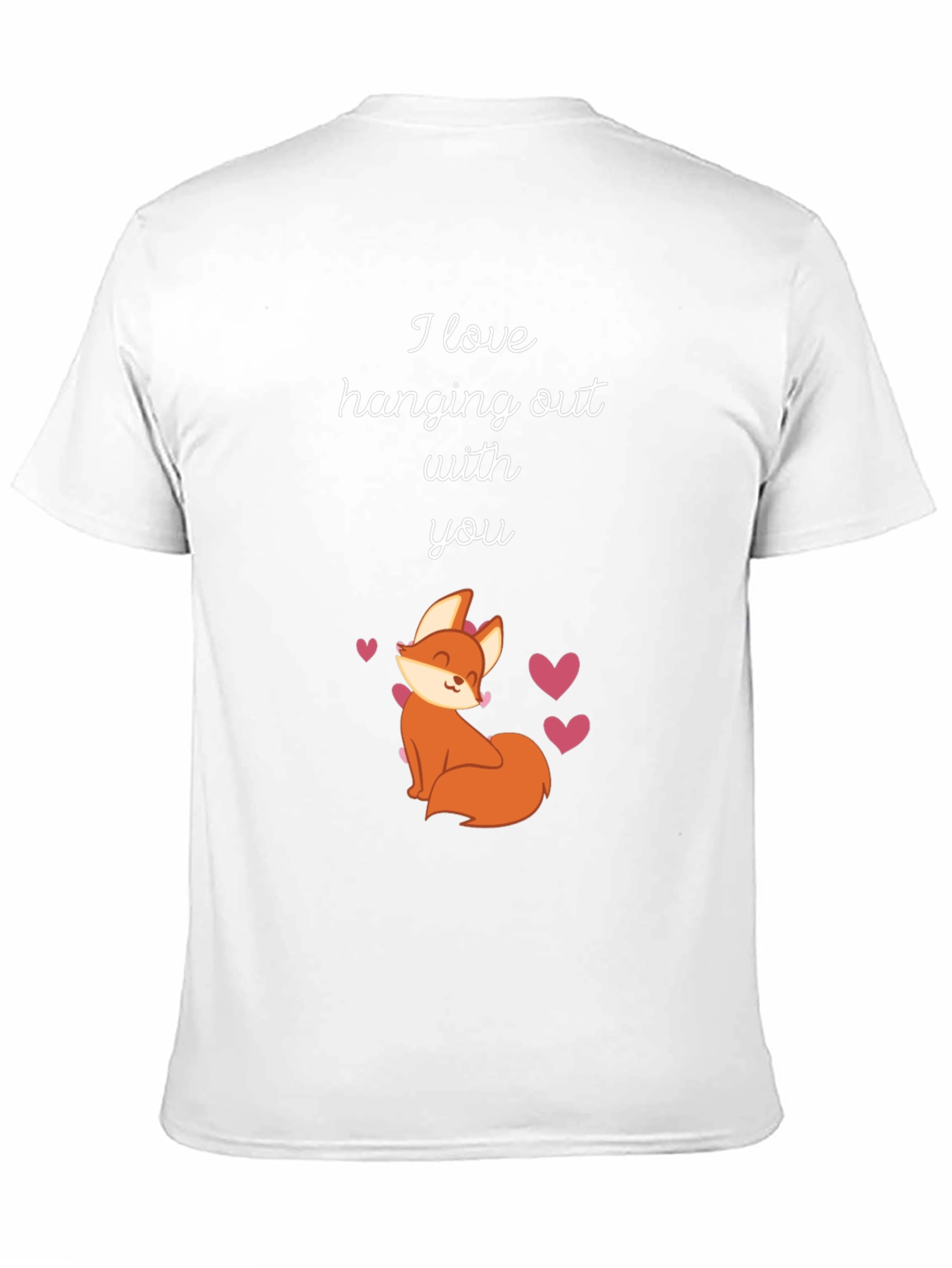 Black Cute Fox T-Shirt - I Love Hanging Out With You! view 11