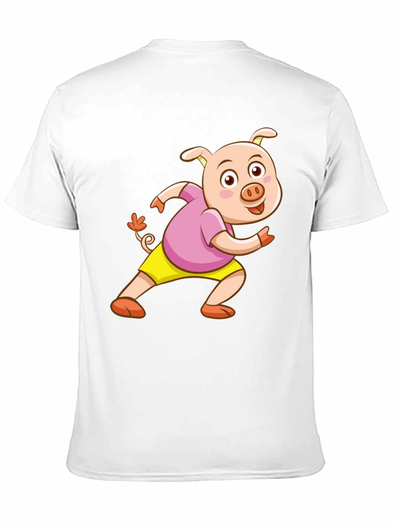 Black Cartoon Pig Black T-Shirt view 11