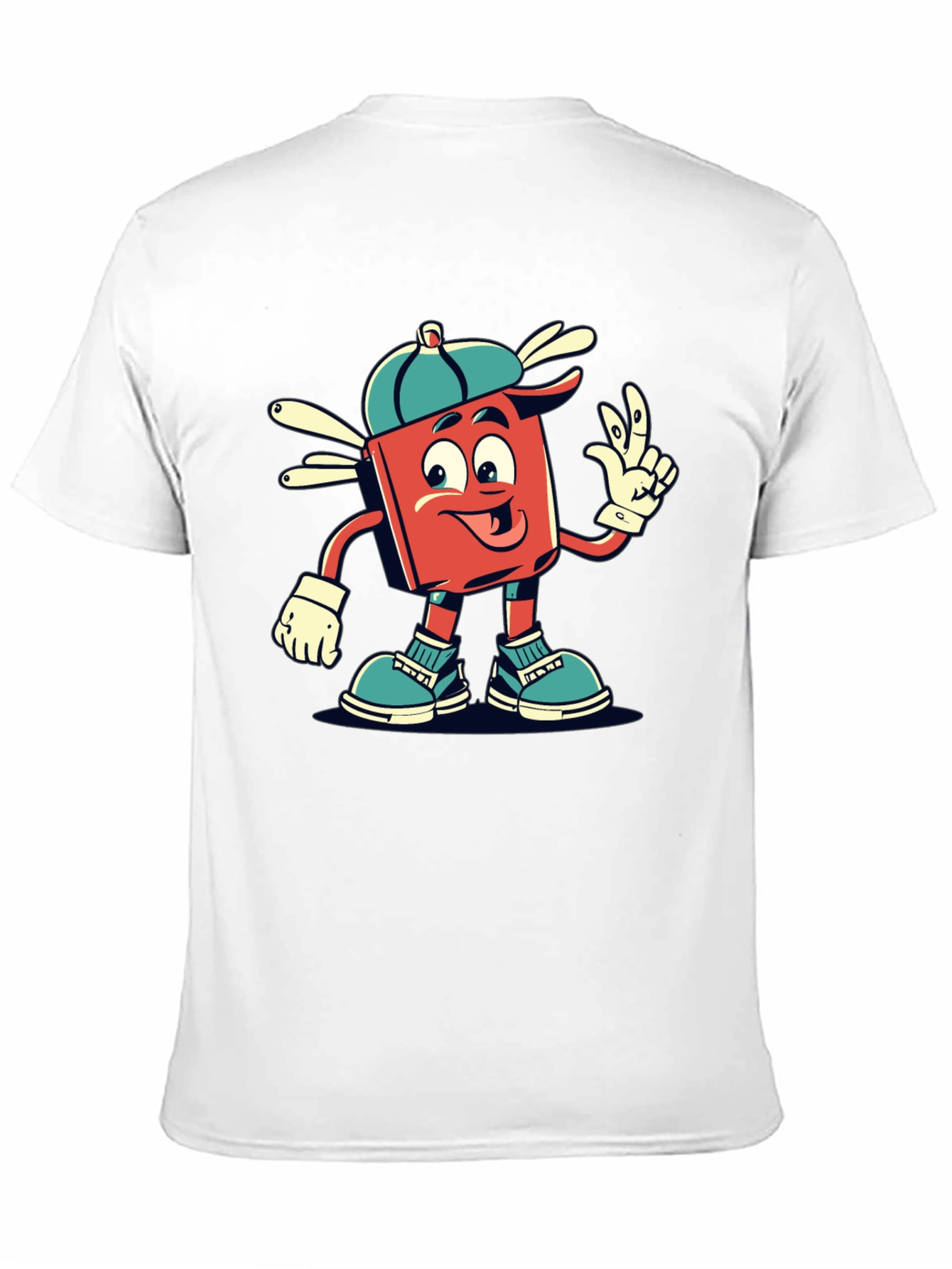 Black Retro Cartoon Graphic Tee - Cool Character Design view 11