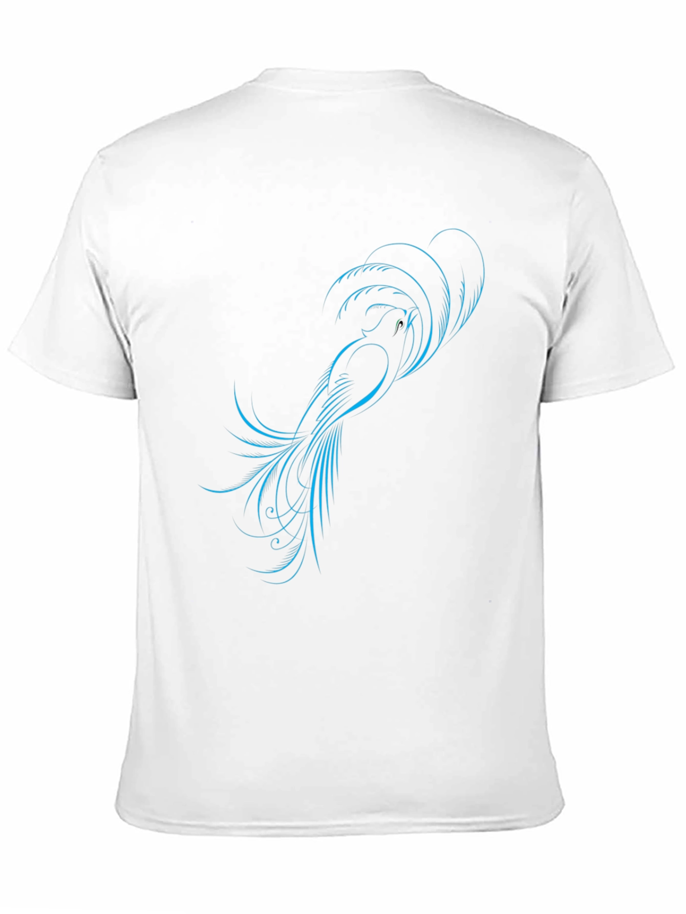 Black Stylish Black T-Shirt with Blue Bird Design view 11