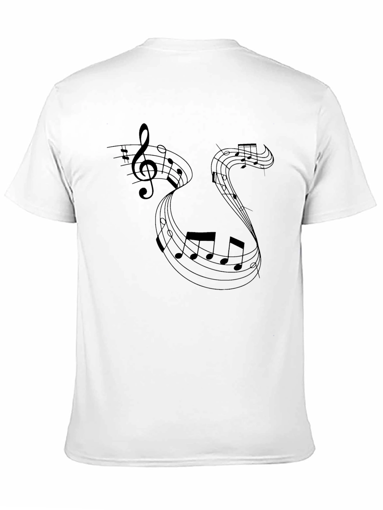 Black Musical Notes Black T-Shirt view 11