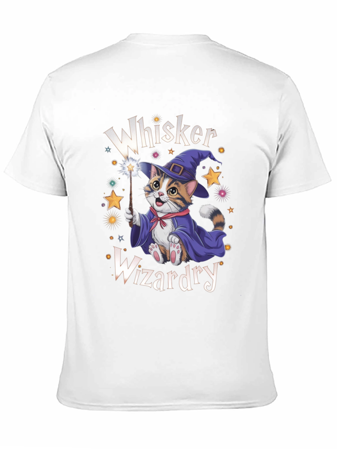 Black Whiskers Wizardry Cat T-Shirt view 11