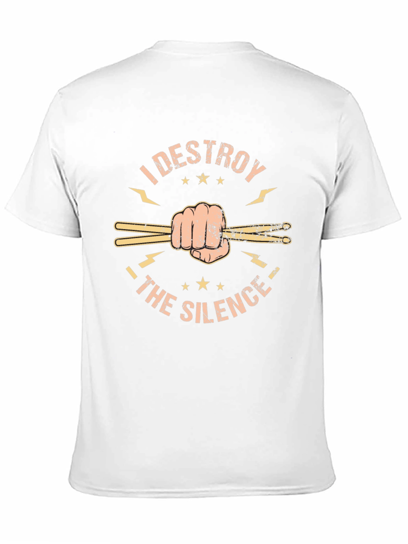Black I Destroy the Silence Drummer T-Shirt view 11