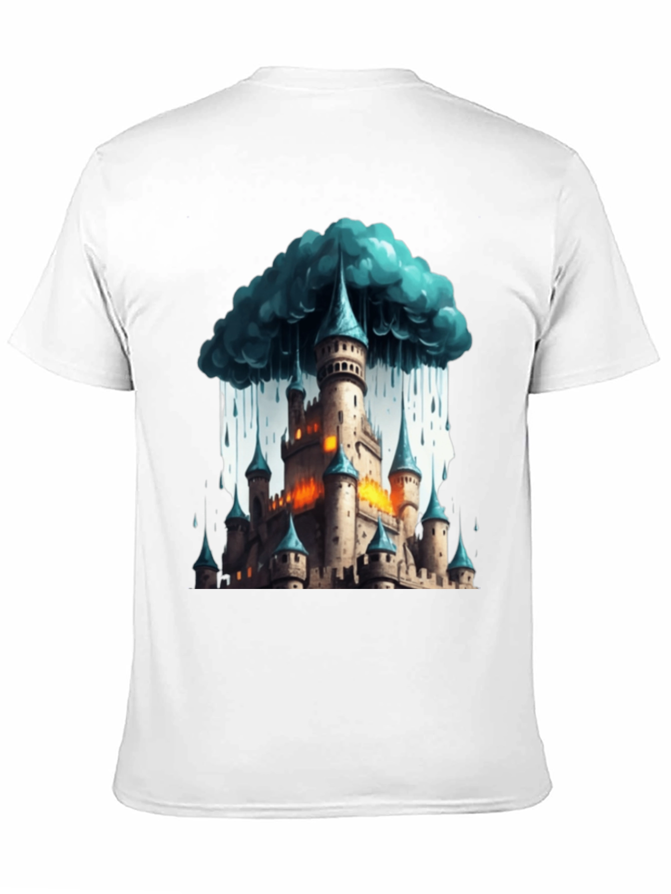 Black Fantasy Castle Storm T-Shirt view 11