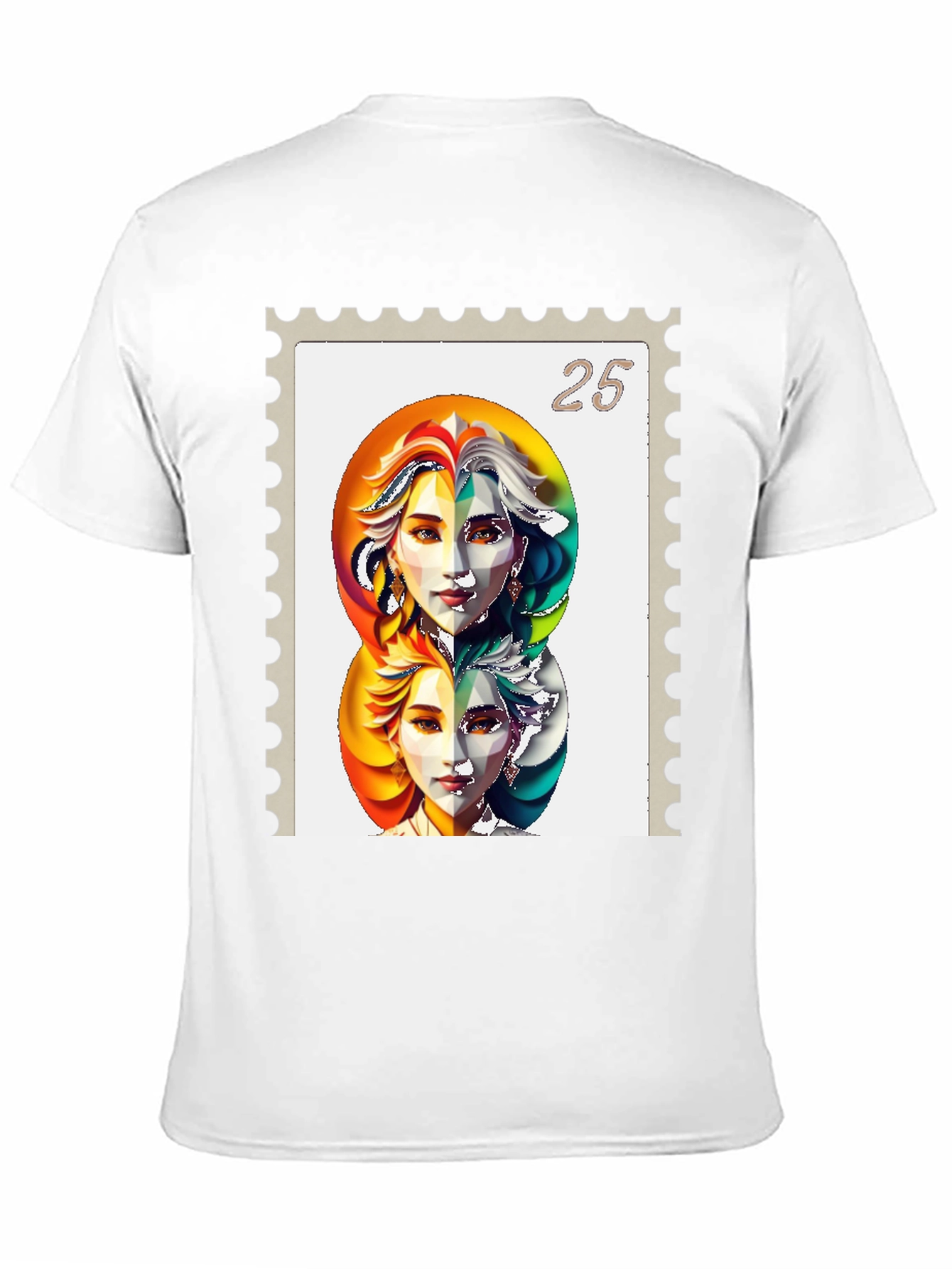 Black Abstract Face Stamp Graphic Tee - Black view 11