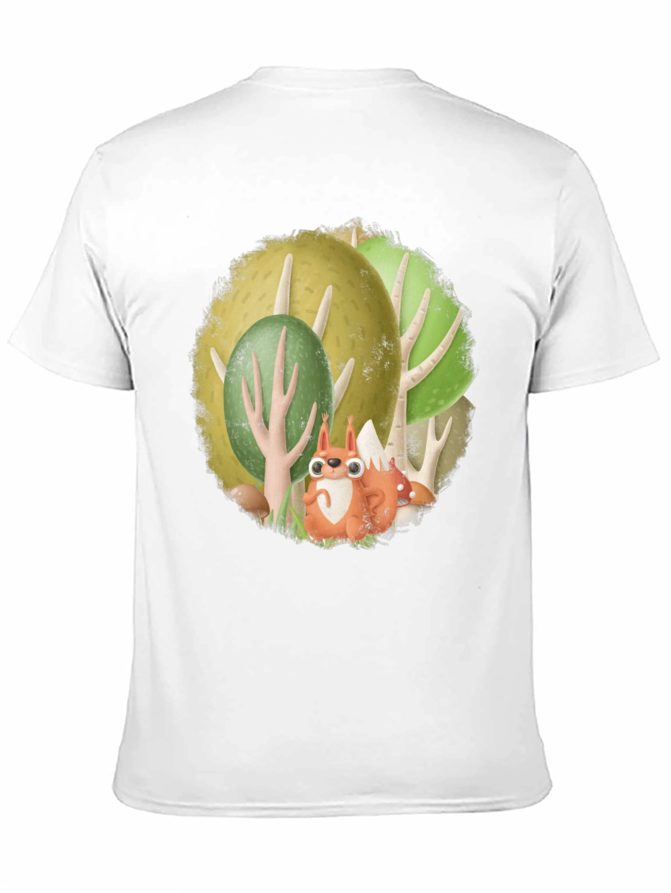 Black Whimsical Squirrel Forest Graphic Tee view 11