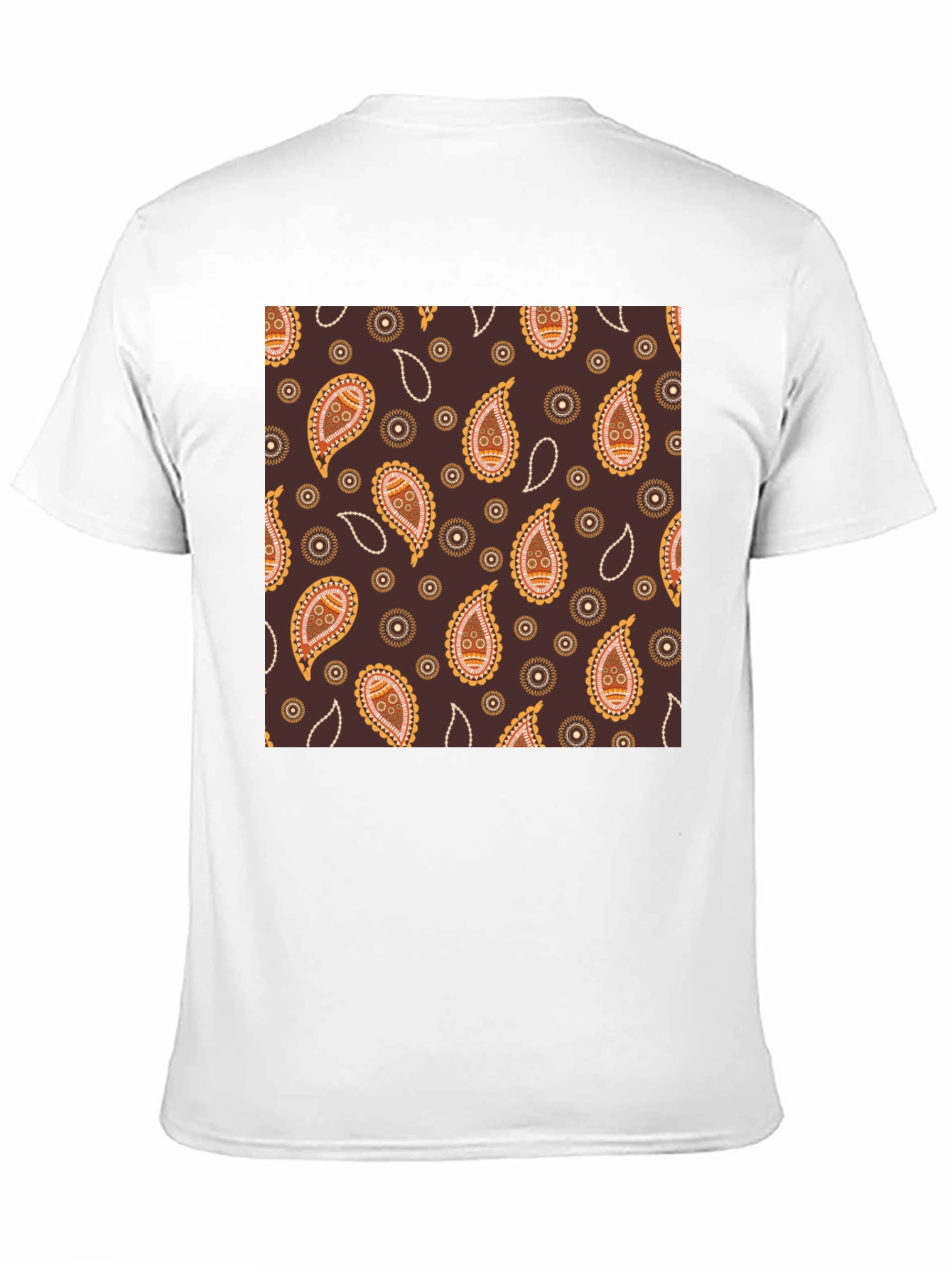 Black Paisley Pattern Black T-Shirt view 11