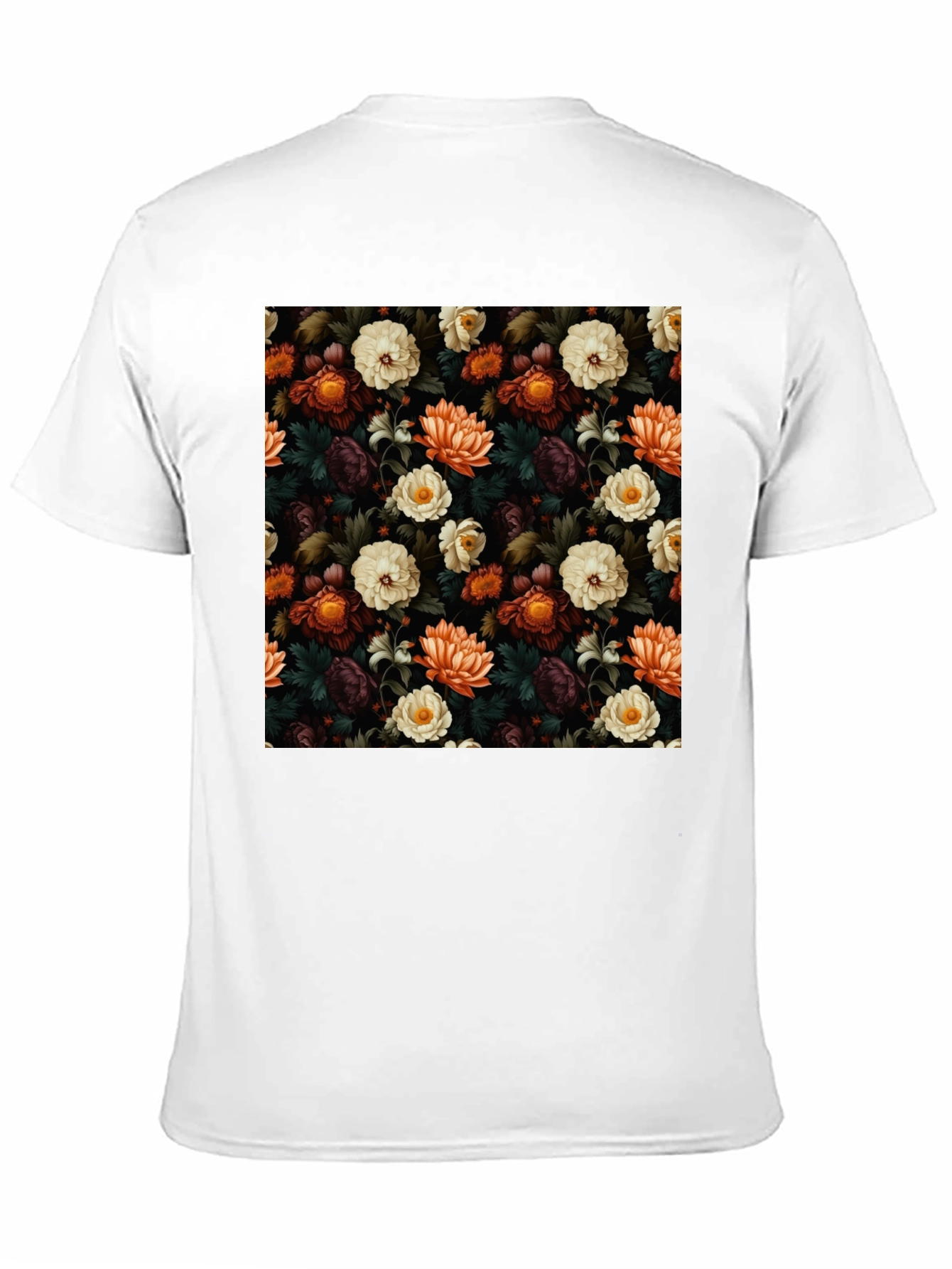 Black Floral Pattern T-Shirt view 11